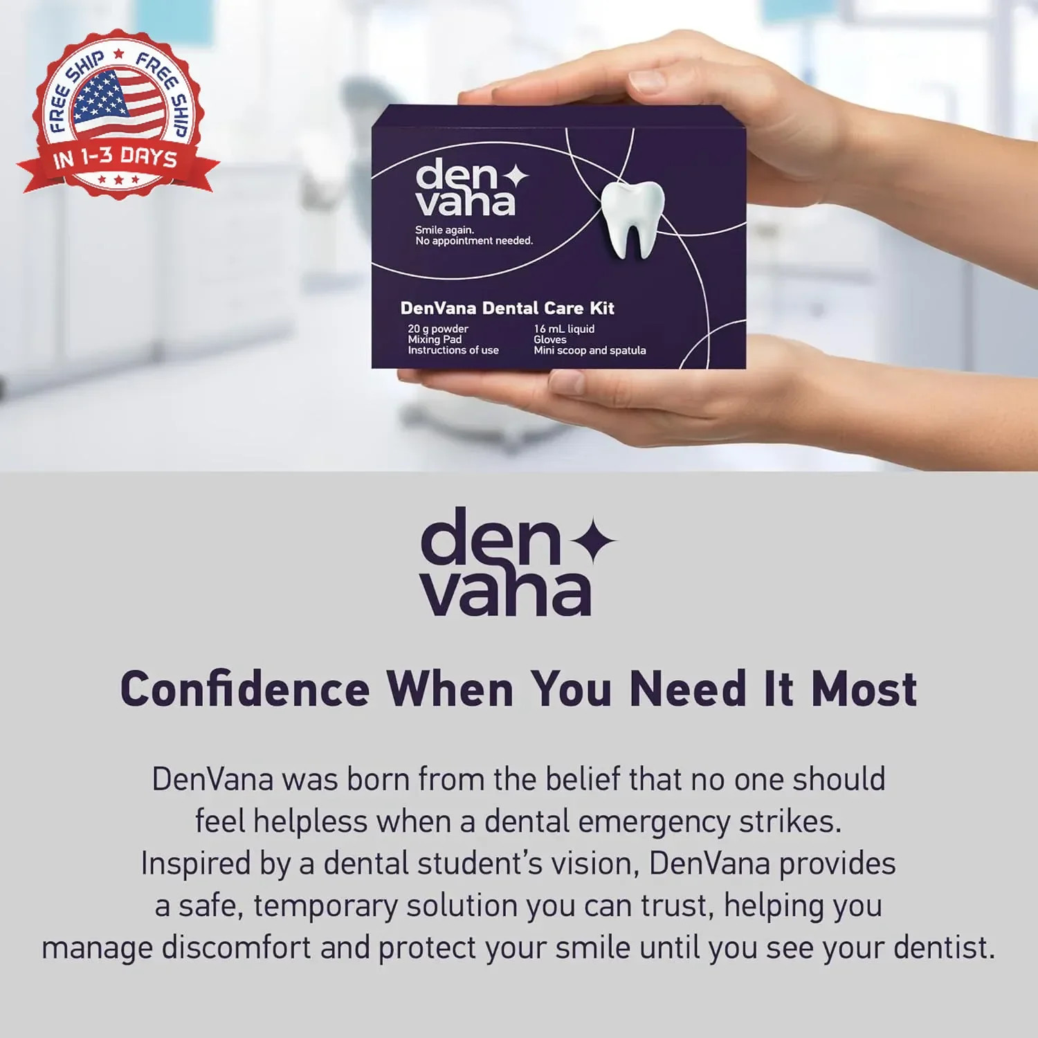 Dental Cement Kit – Zinc Oxide Eugenol Temporary Filling & Crown Repair | Tooth