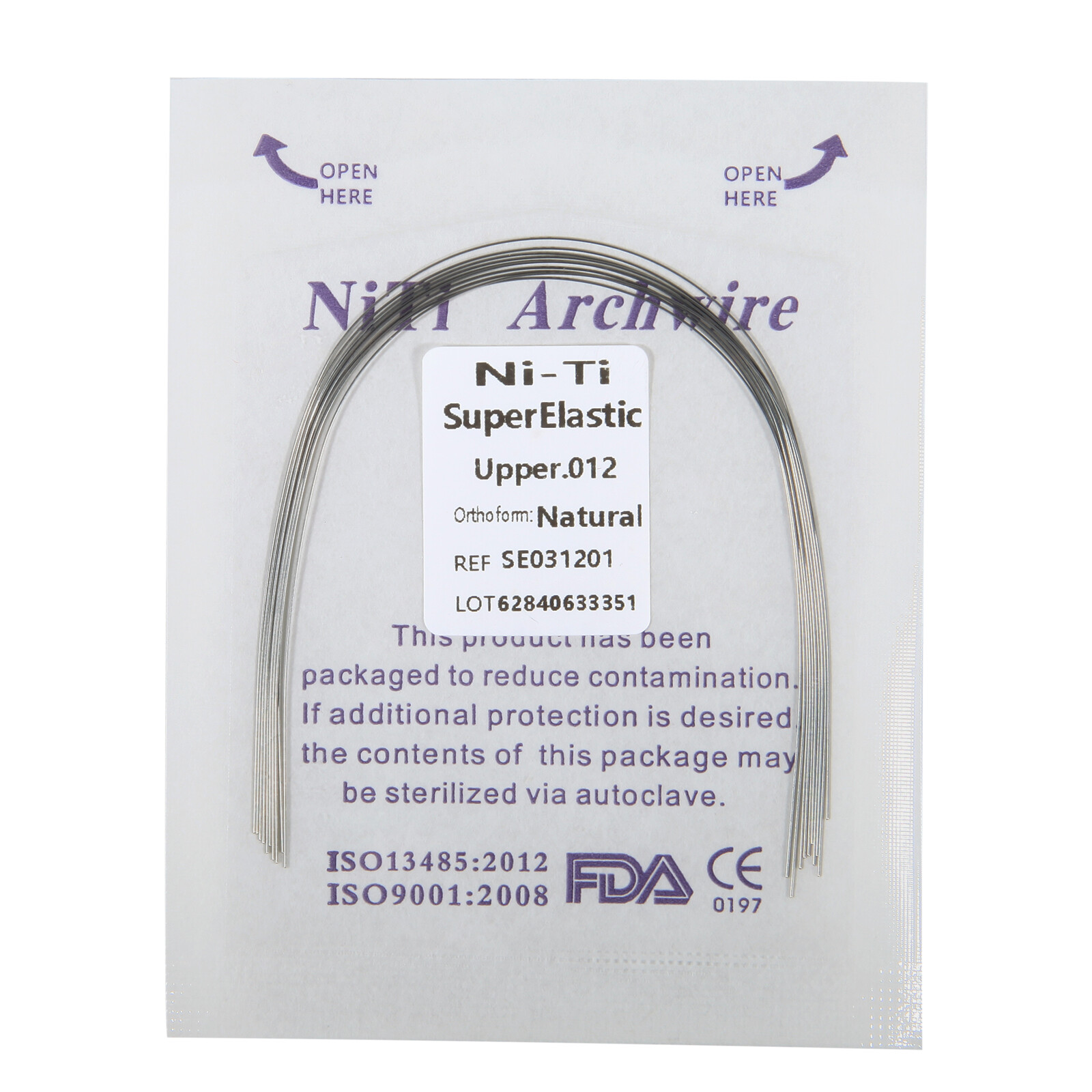 100pcs Dental Orthodontic Arch Wire Round Niti Natural 0.12 Upper Super Elastic