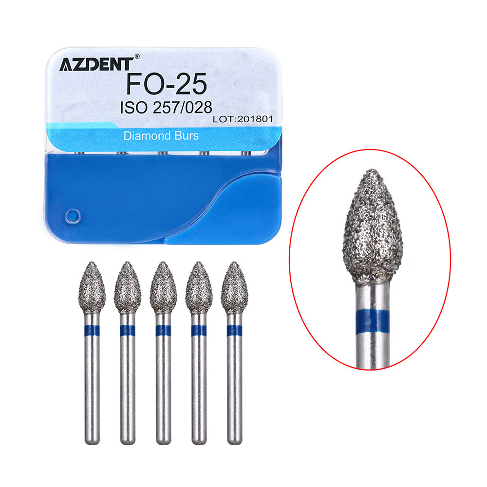 100Pcs Dental Diamond Burs for High Speed Handpiece Medium Friction Grip 20Types