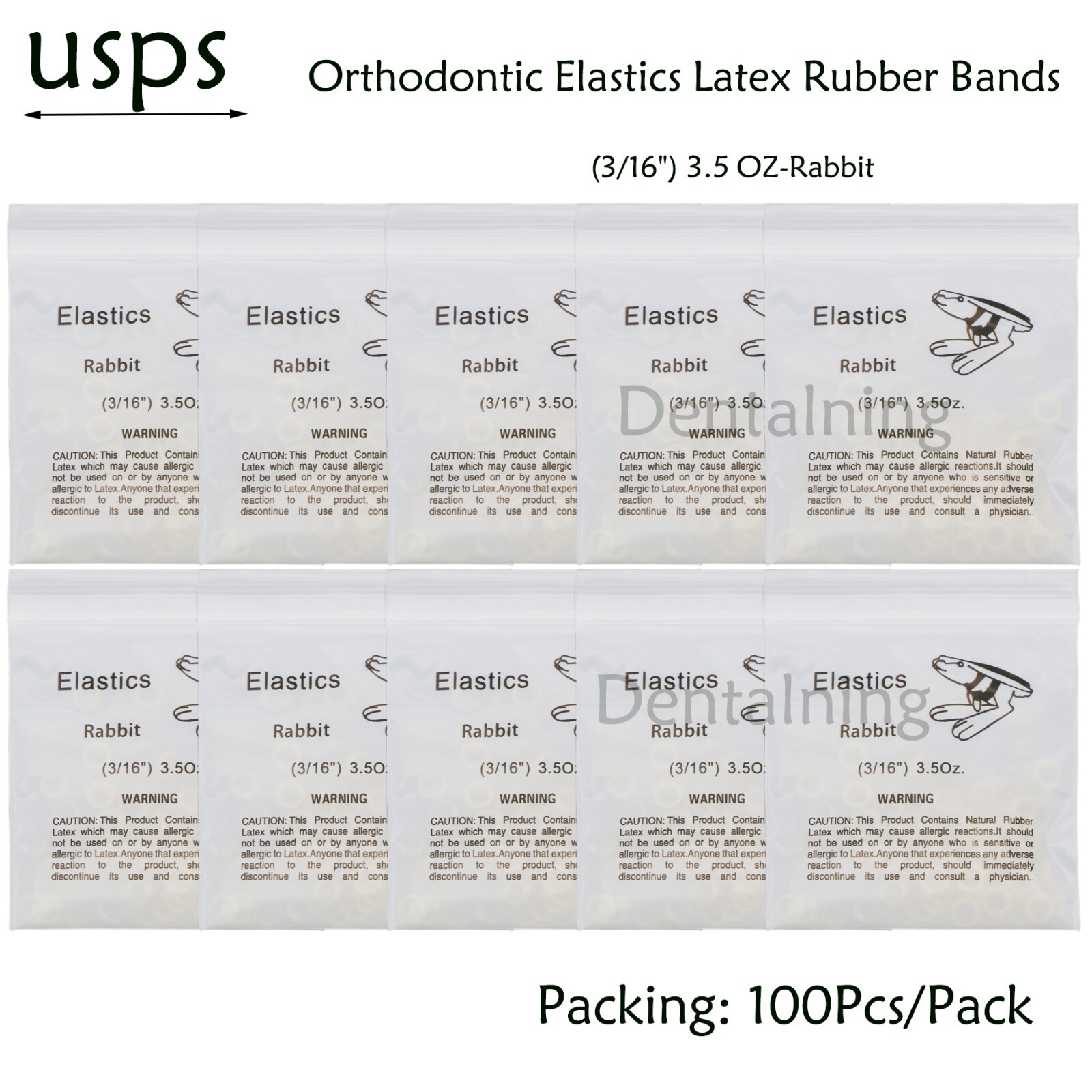 US Dental Ortho Elastics Latex Braces Orthodontic Rubber Bands 3.5 5.0 6.5 OZ