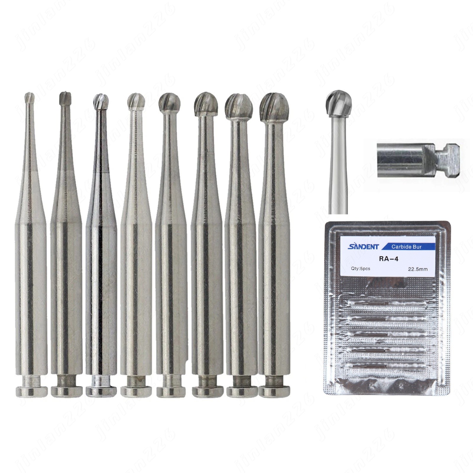 Dental RA Round Carbide Bur for Slow Speed Latch Type RA 1# – 8# Burs 5 Pcs/Box