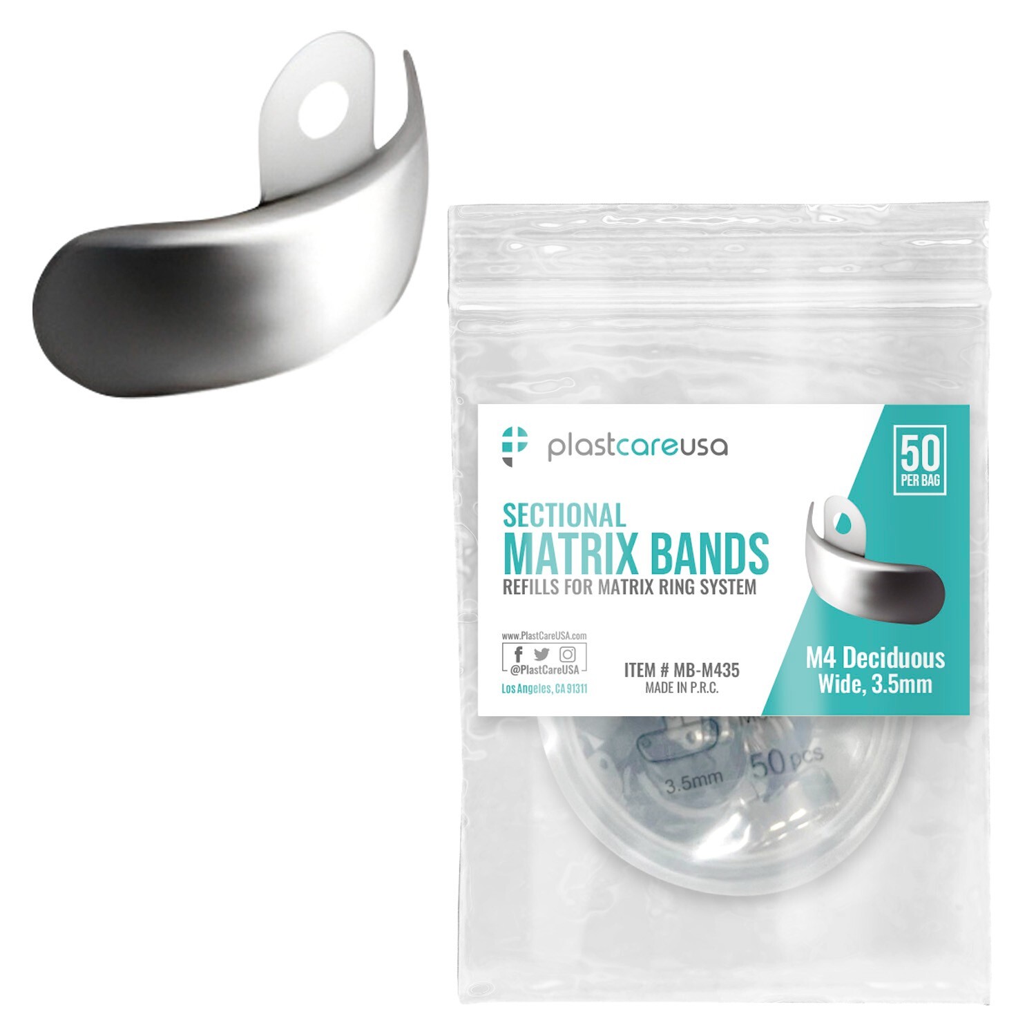 100 Dental Metal Matrices Sectional Matrix Refill – Soft Band 3.5mm M4 Decidious