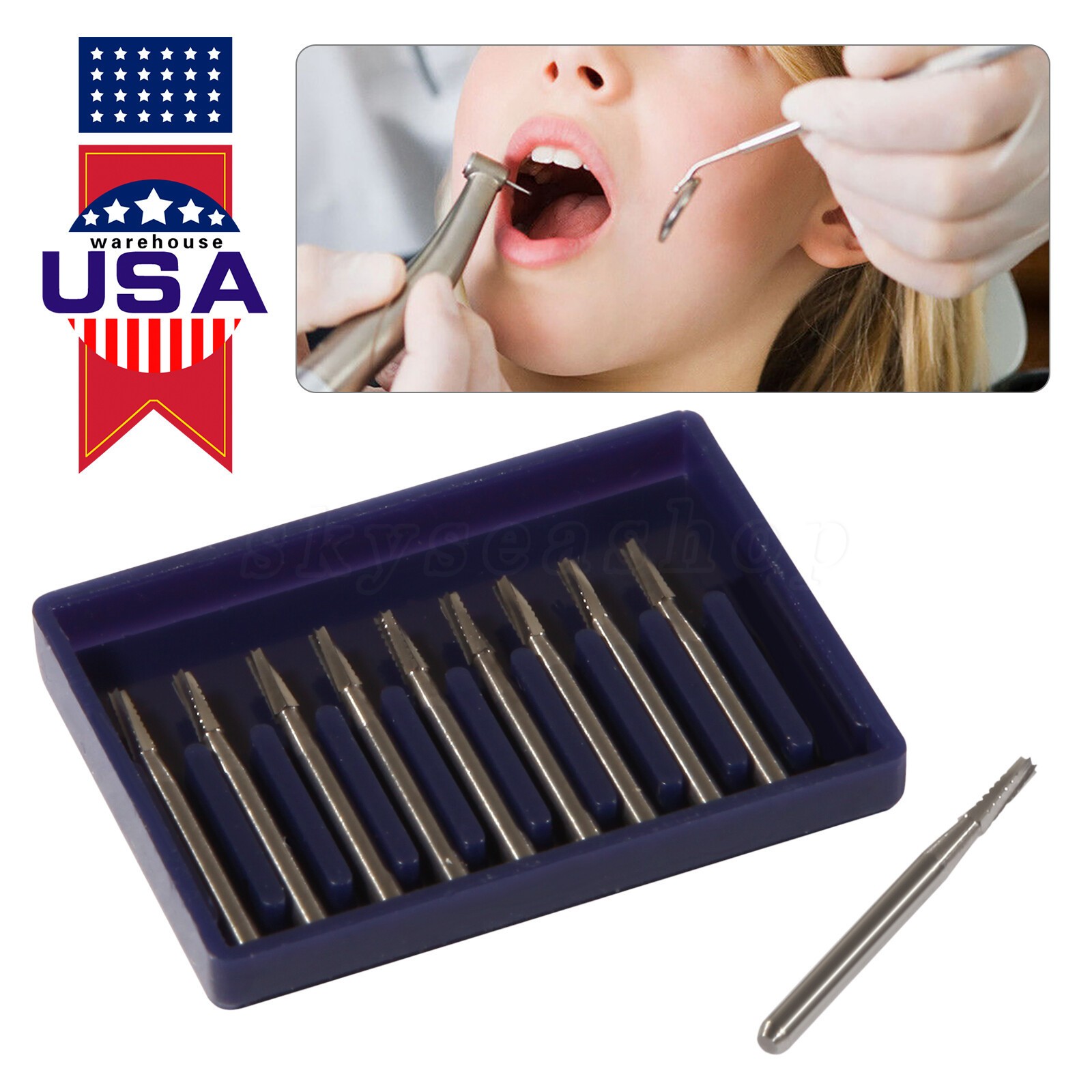 Dental Midwest FG #557 Clinic Length Cross Cut Carbide Burs 100pk