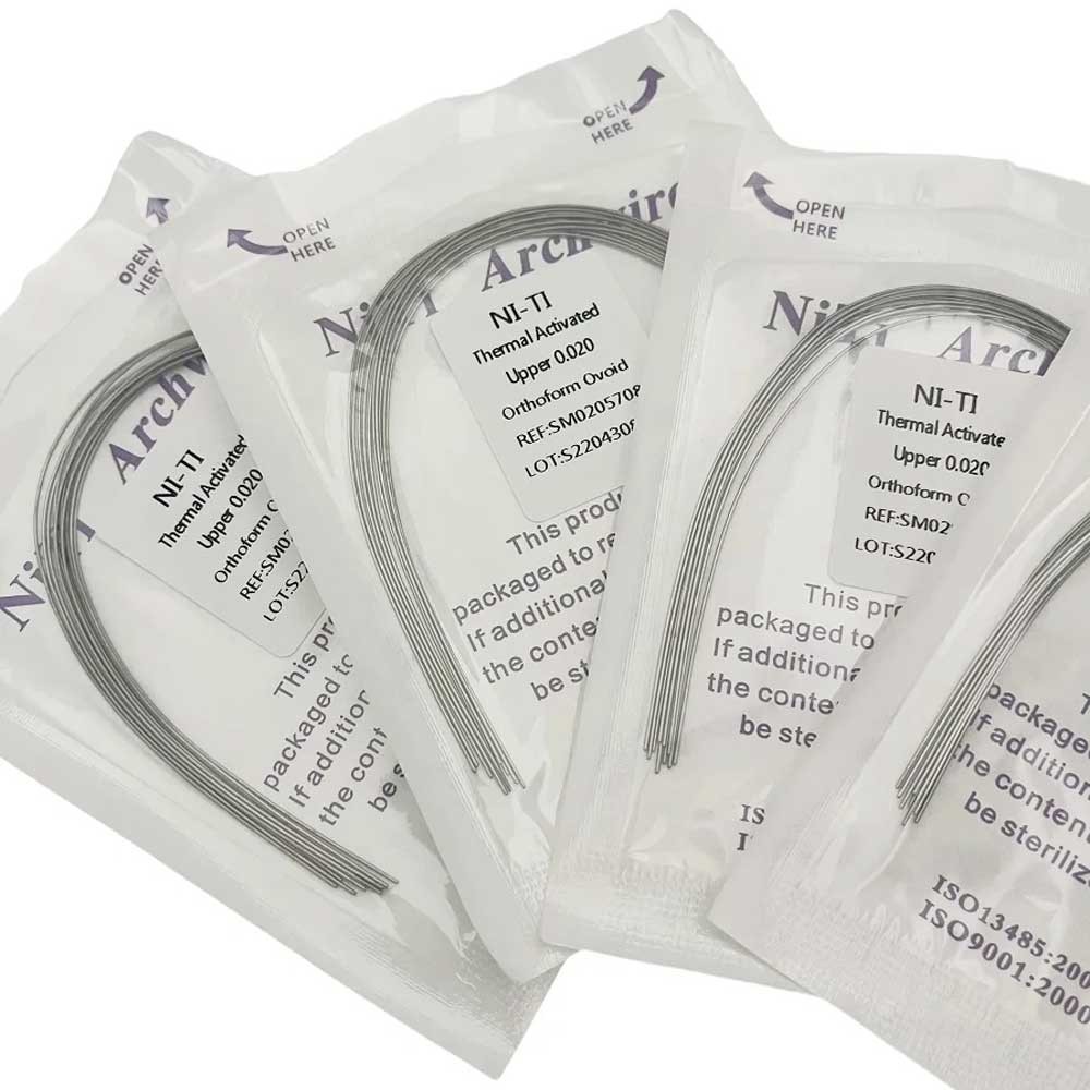 Dental Orthodontic Heat Thermal Activated NITI Arch Wires Ovoid Round
