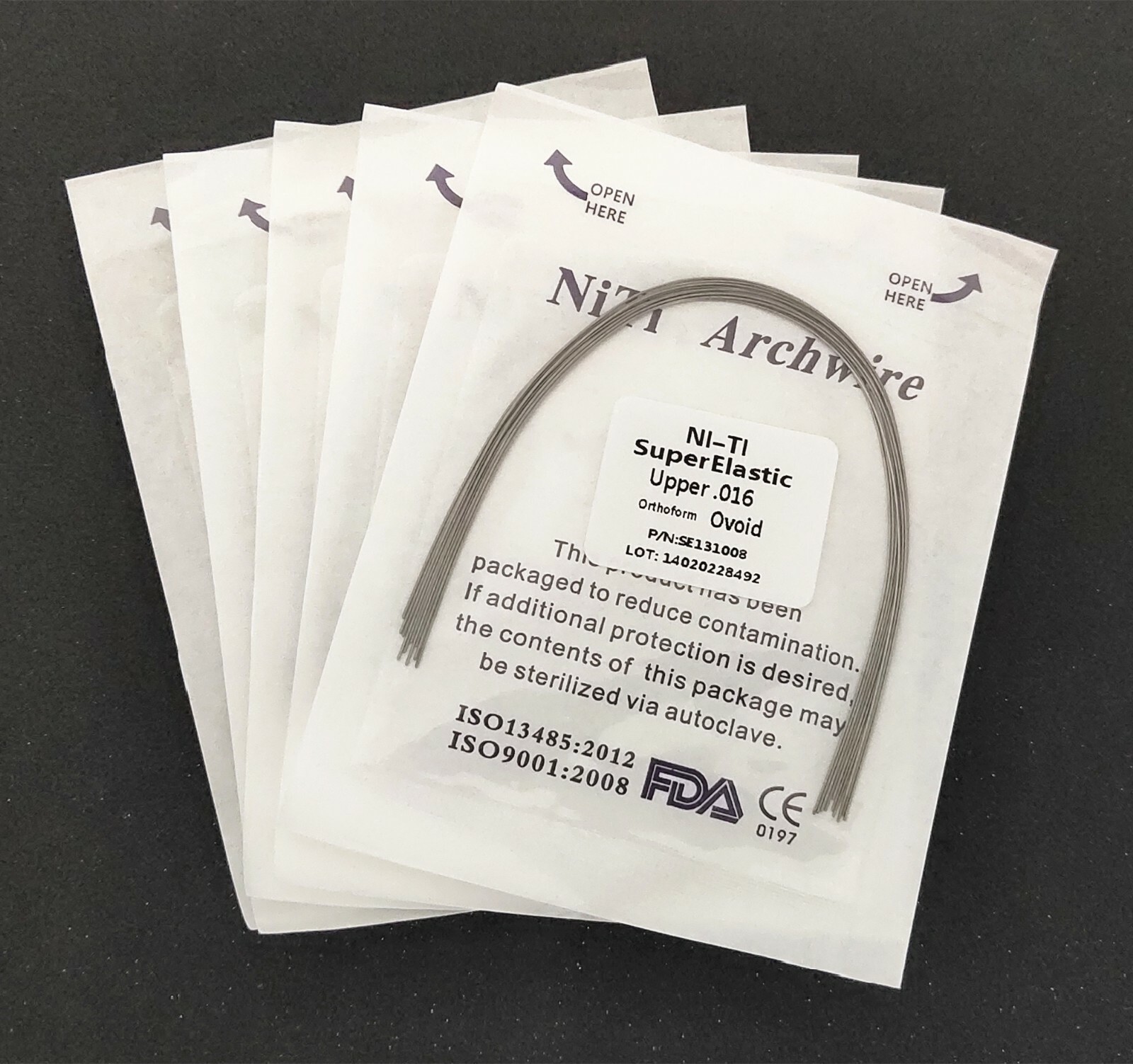 5 Packs Dental Orthodontic Round Super Elastic Niti Arch Wires Bows Ovoid Form