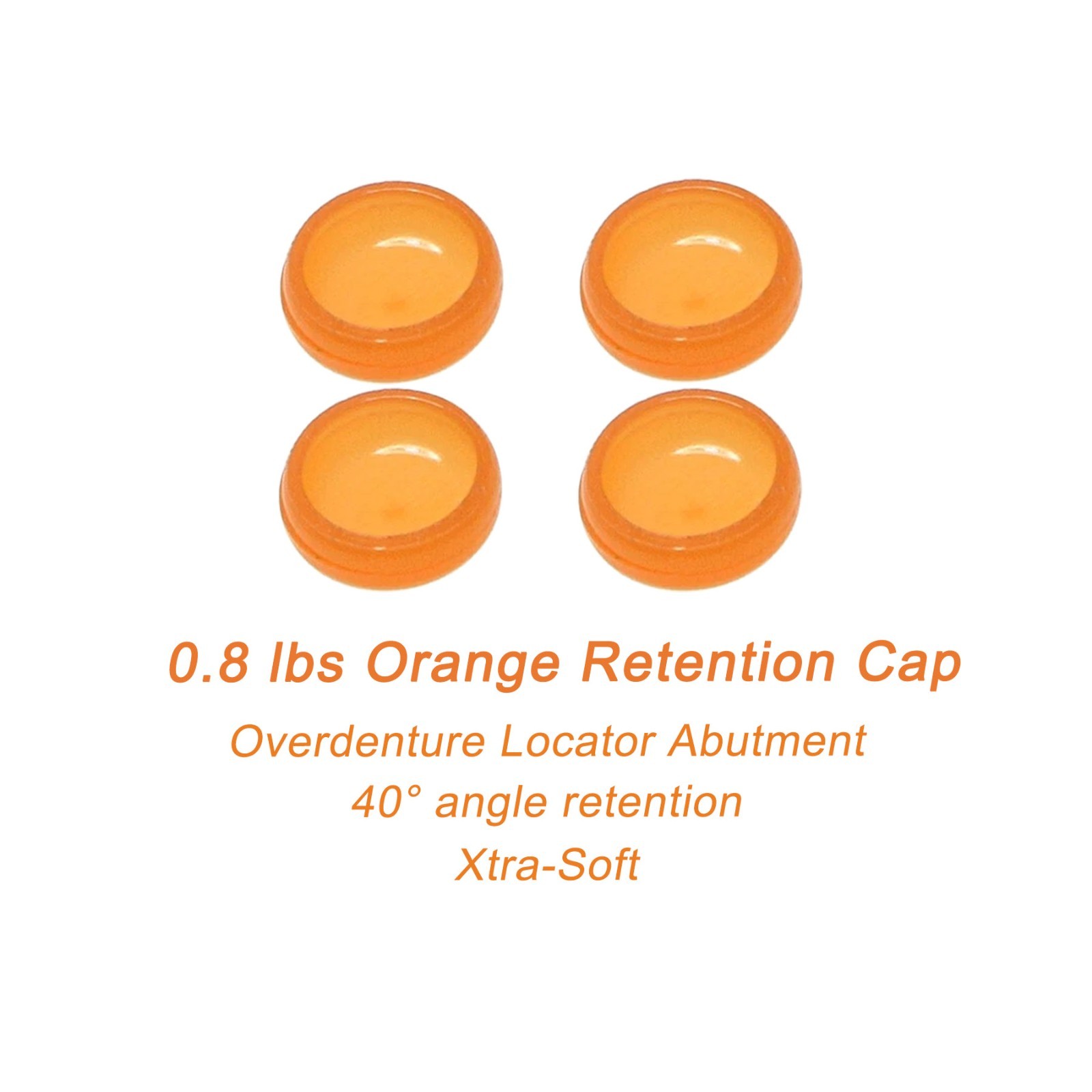 US Color Coded Retention Cap Inserts 0.8/1.2/2.4lbs for Locator Overdenture 4Pcs