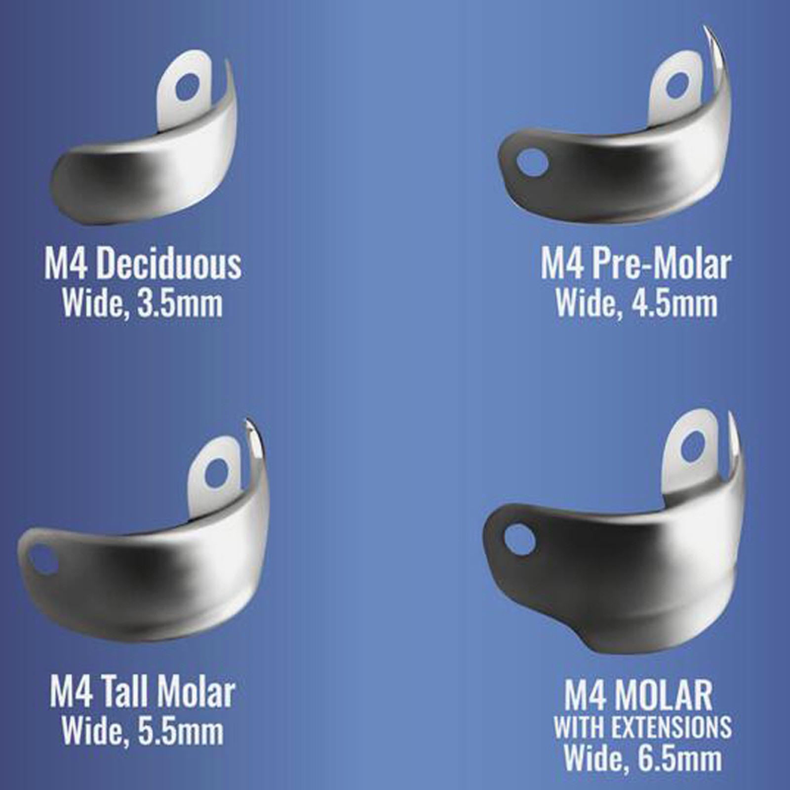 Dental Sectional Matrix Bands M4 1.0 2.0 With Holes 3.5/4.5/5.5/6.5mm Non-Stick