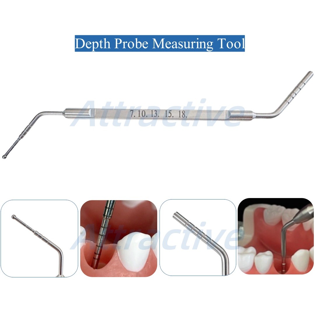 Dental Implant Gingiva Height Measure Drilling Hole Depth Probe Measuring Gauge