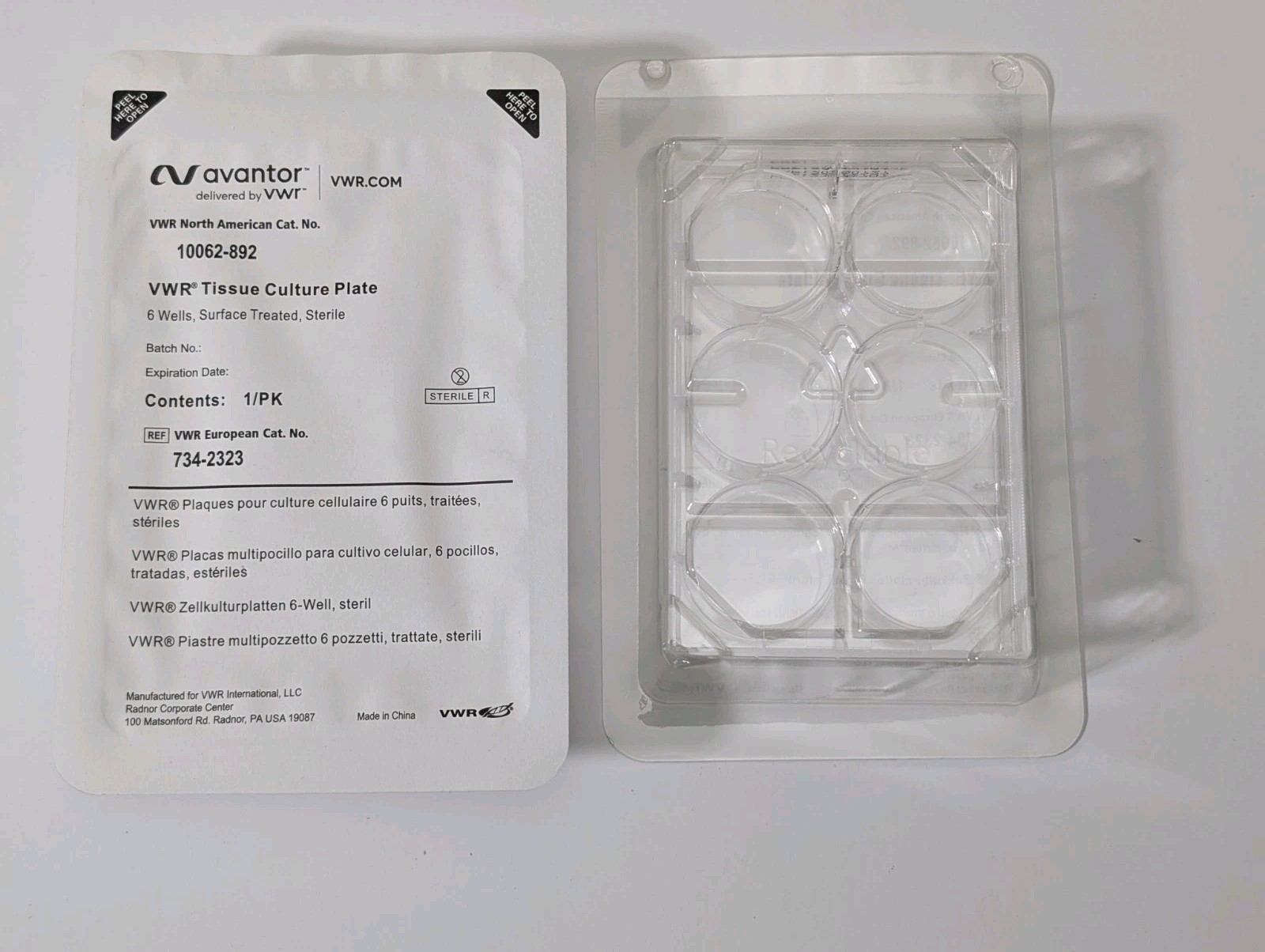 VWR Avantor 10062-892 Culture Plate 6-Well Sterile Ex 07.2026 (42 Remaining)