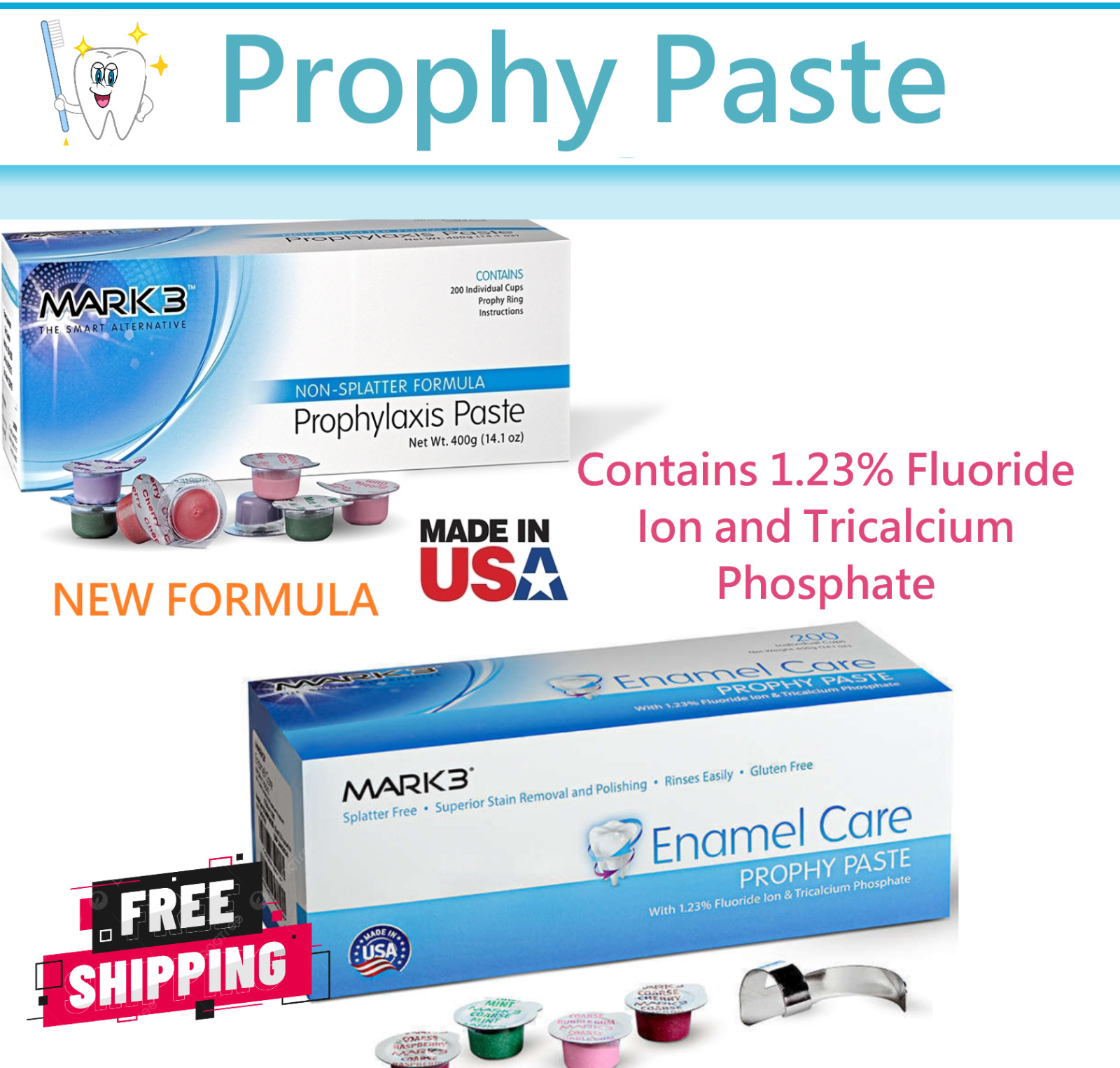 Dental Prophy Paste Upto 400 Cups Prophylaxis Non Splatter Mark3 All Grits