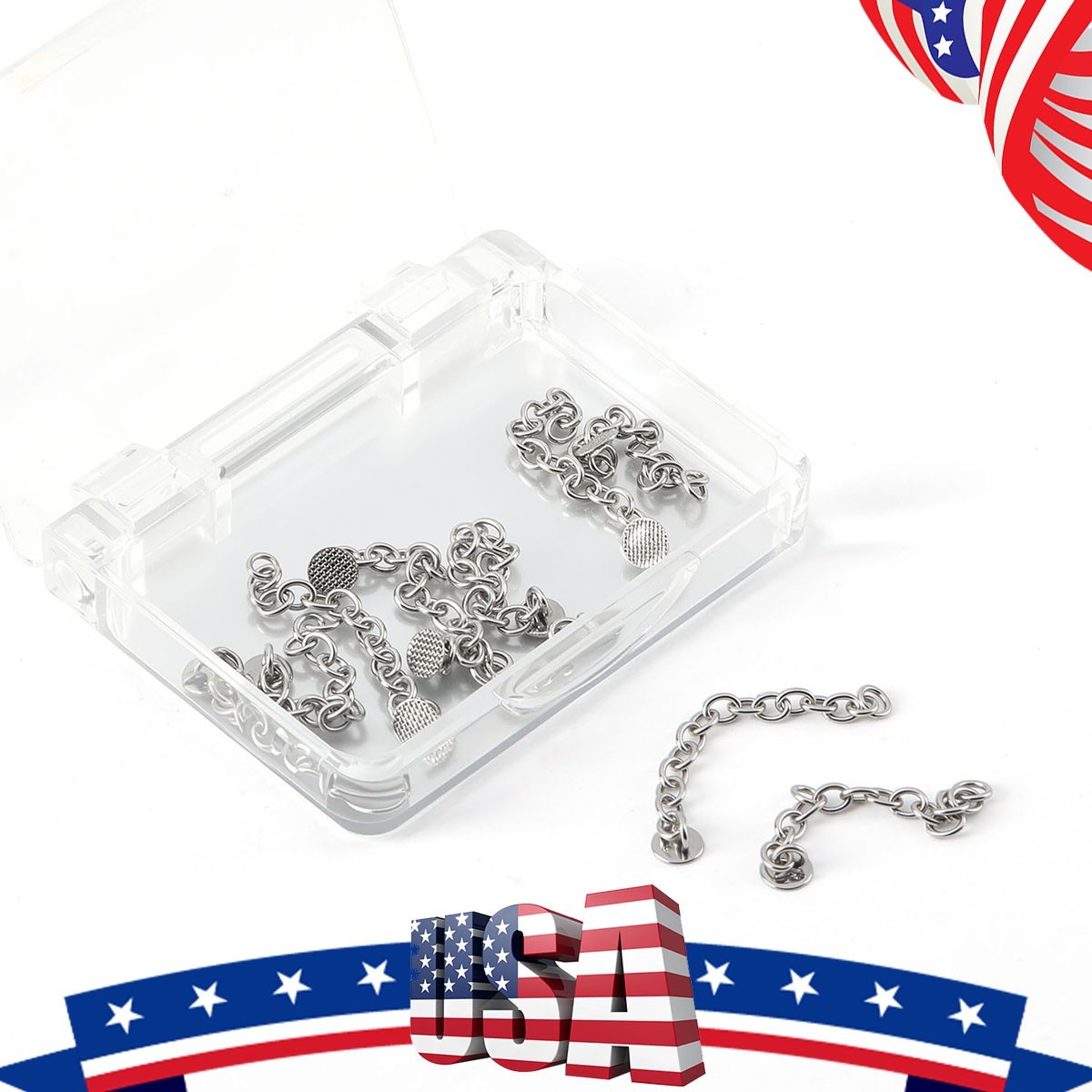 Dental Orthodontic Bondable Lingual Button Crimpable Hook Mesh Base Button Chain