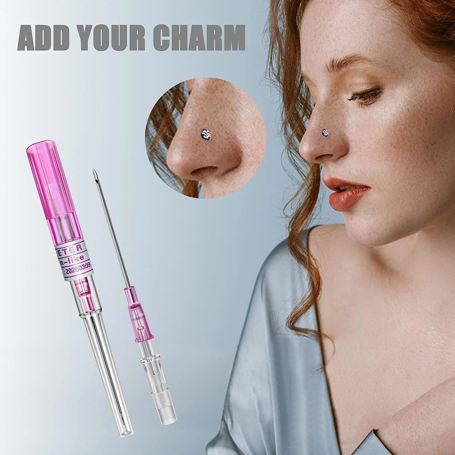 Newest 20pcs Disposable Sterilized IV catheter 14G -22G For Ear Eyebrow USA