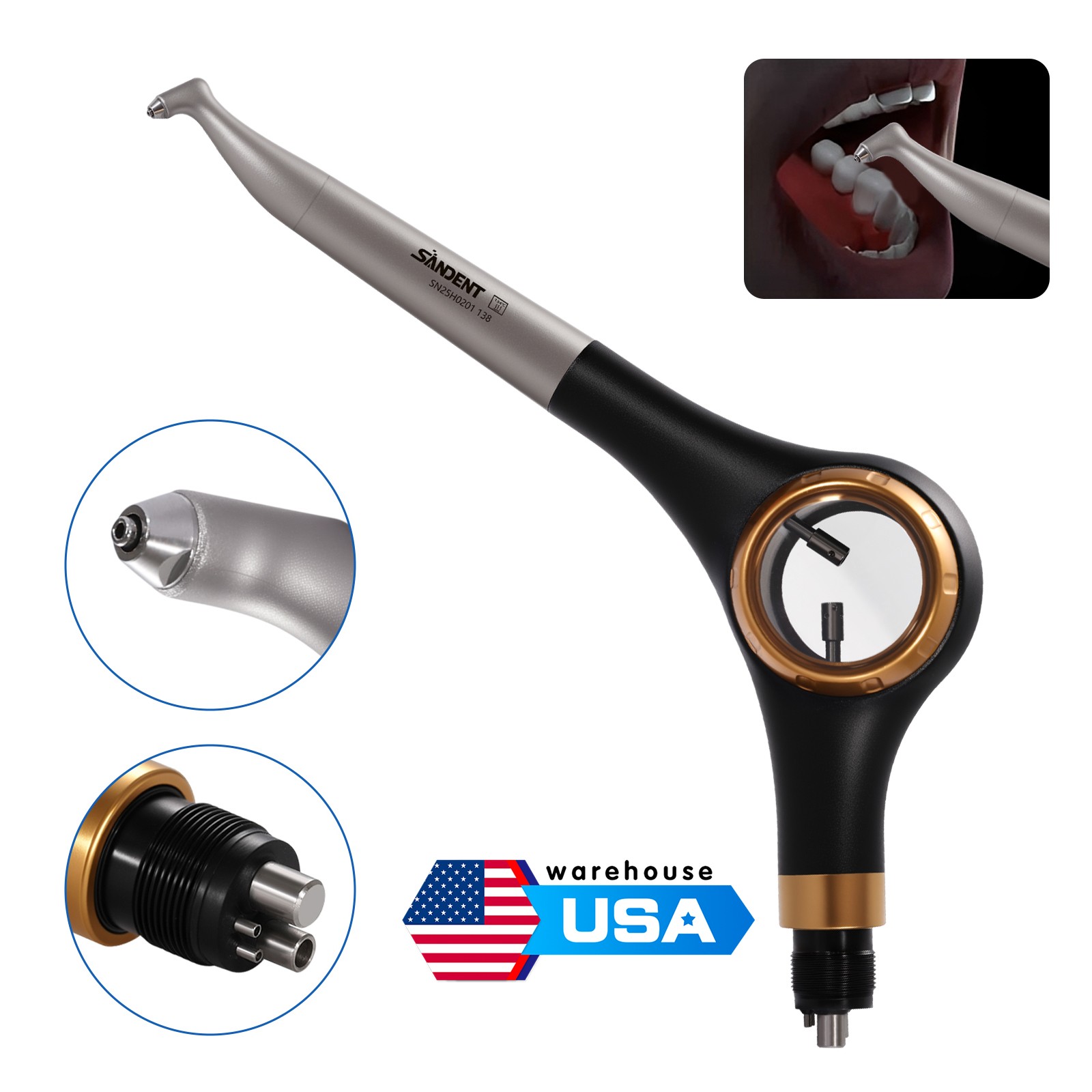 Woodpecker Style Dental Air Polisher AP-H Supragingival Polishing Handpiece