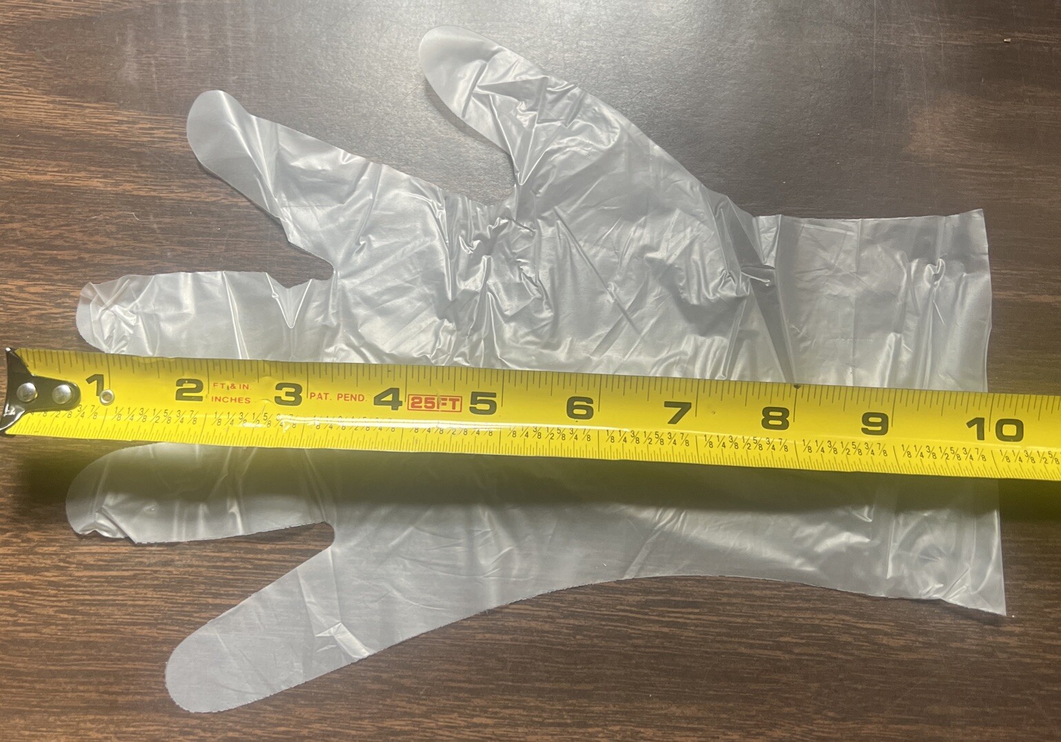 1 Box 200 Clear GLOVES MONOGRAM DISPOSABLE Cleaning STRETCH Poly Size Small 10”