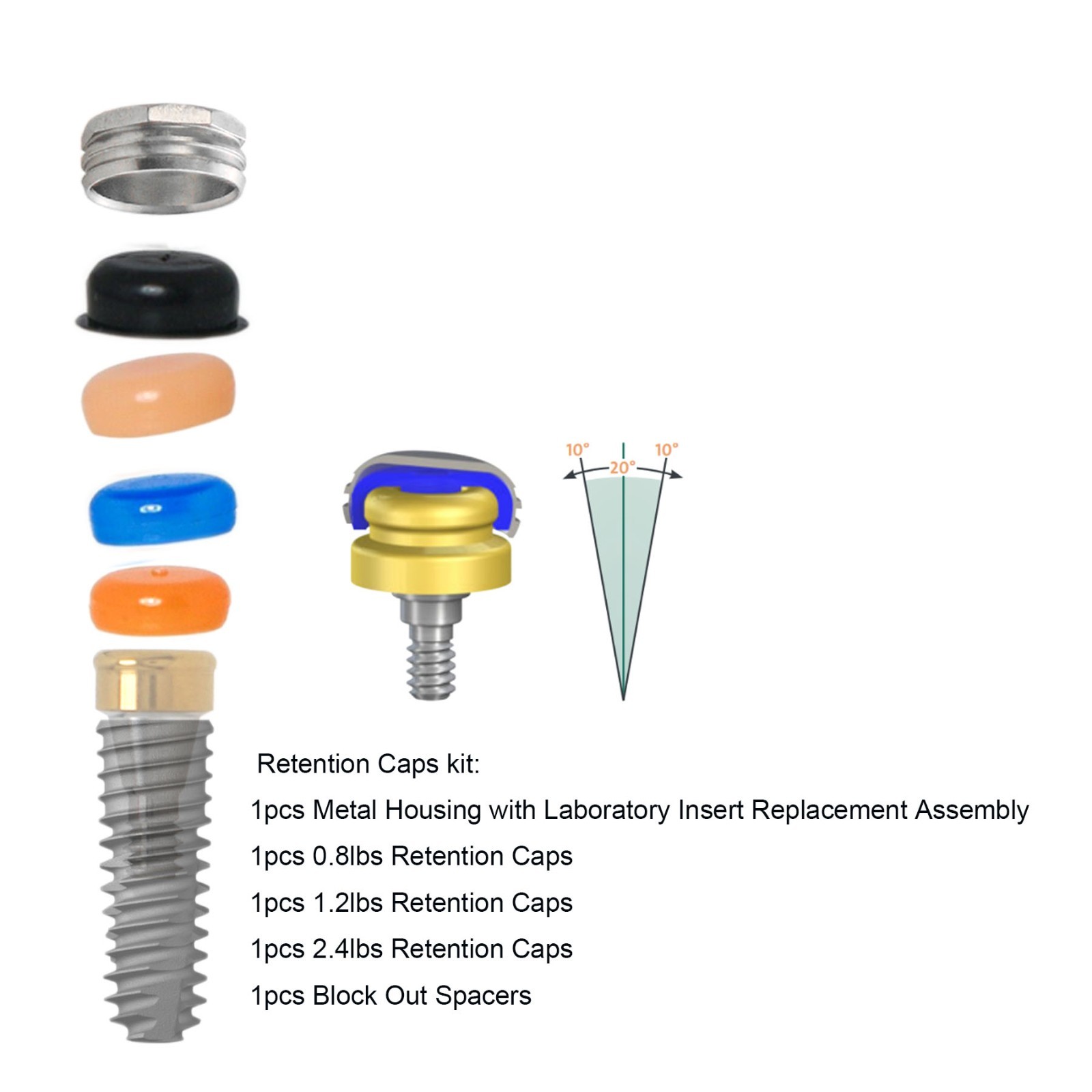 US Implant Replace Standard Male Inserts Fit ZEST Locator Legacy Dental Abutment