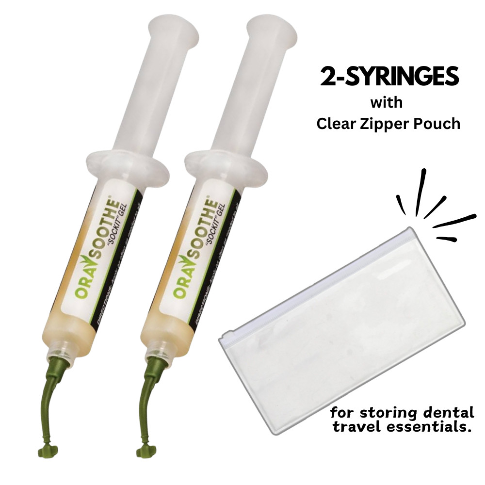 2-PACK Orasoothe SOCKIT Gel 10g Tube Syringe, Oral Hydrogel Wound Dressing Gel