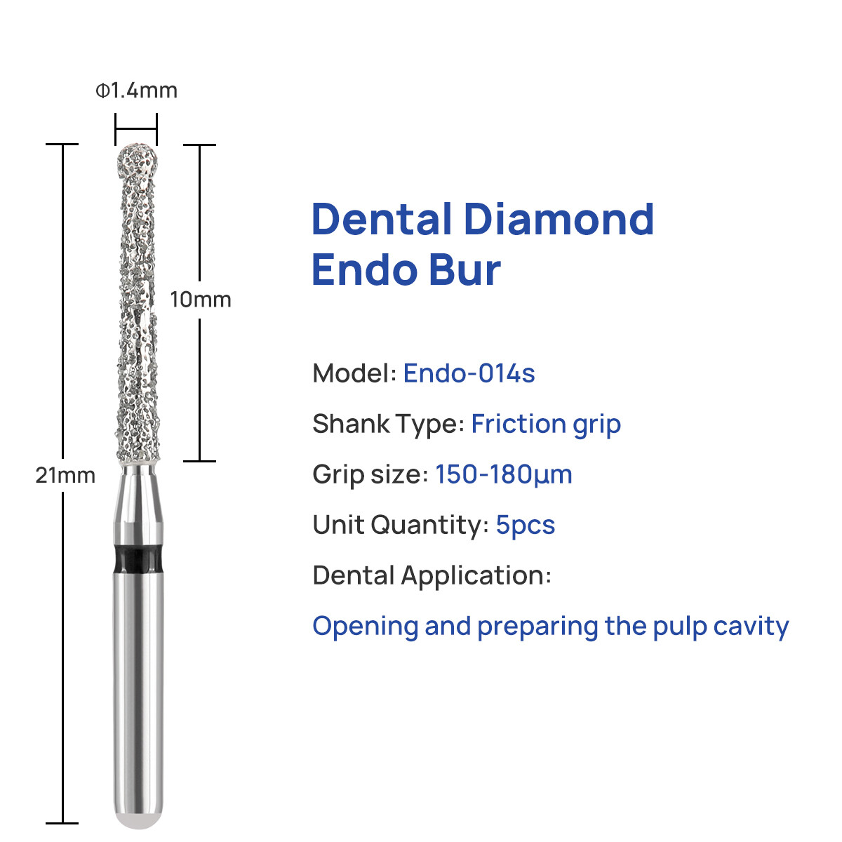 Dental Diamond Burs FG Round End Taper Super Coarse Fine Grit High Speed