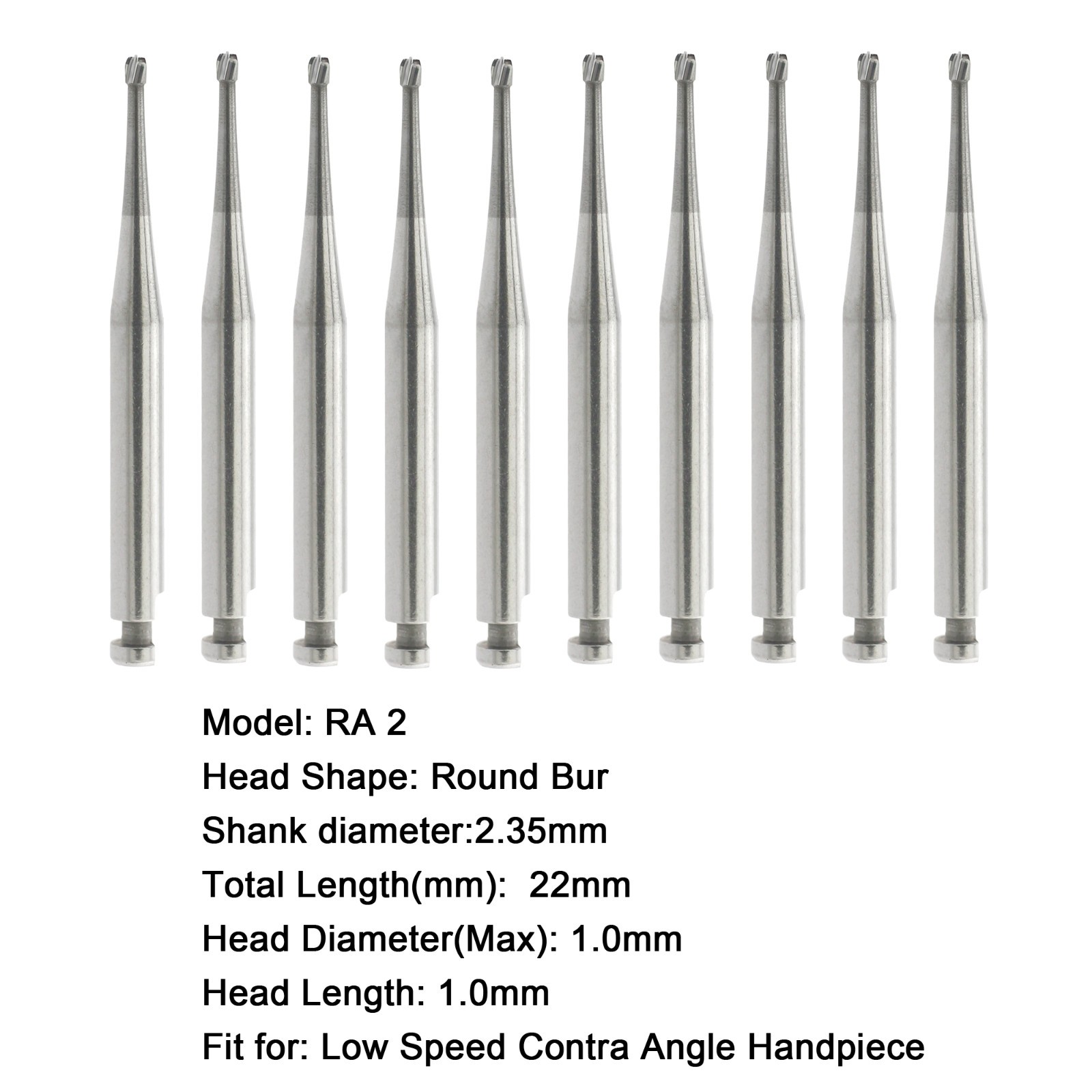WAVE Dental Carbide Latch Burs Long Round Ball RA SURG Bur Contra Angle 22/26mm