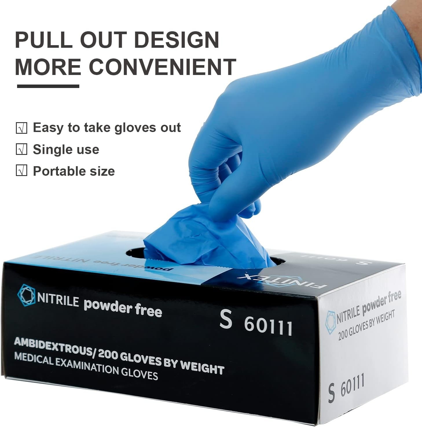Extra Strong Blue Nitrile Disposable Gloves – 200 Pack, Ambidextrous & Textured