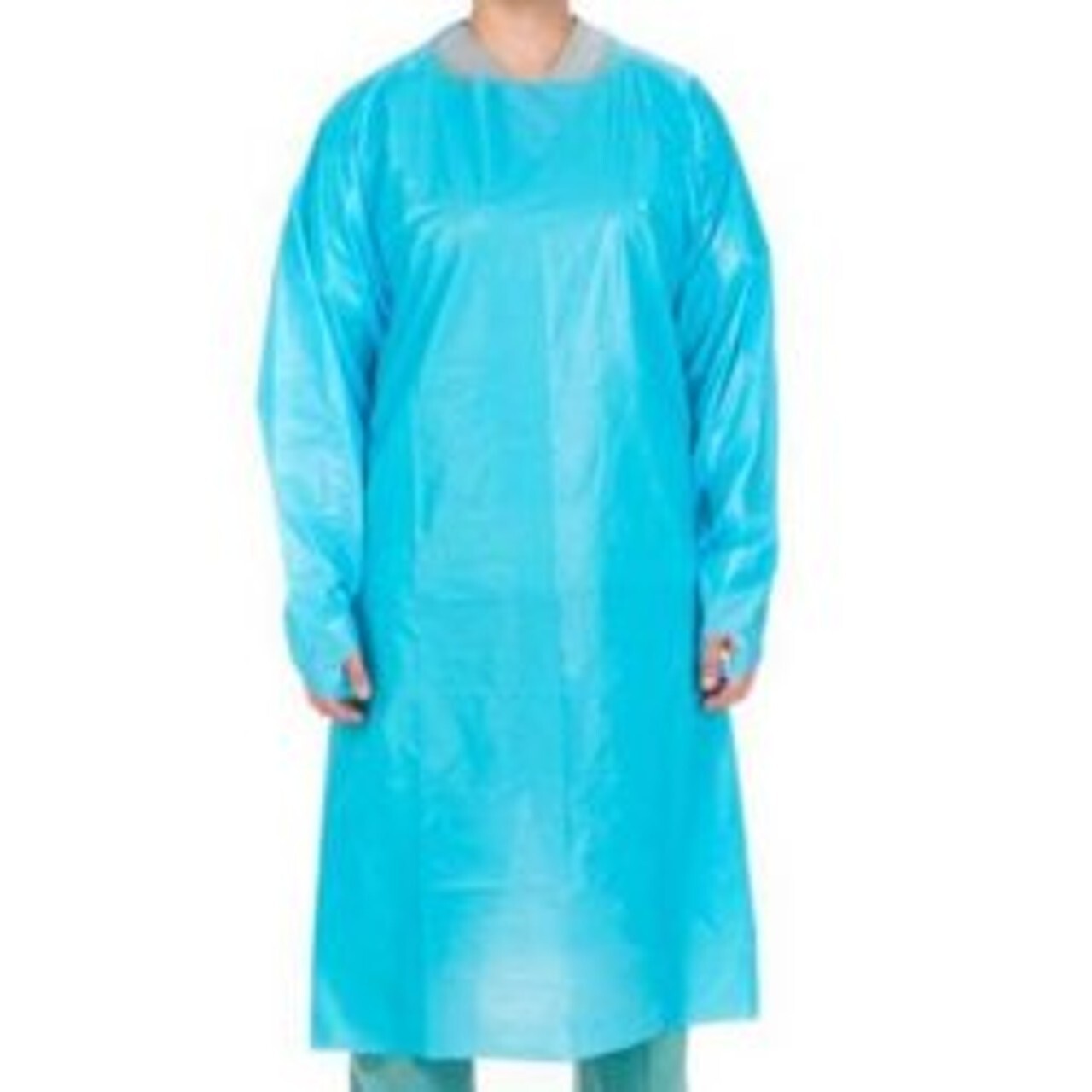 Halyard health Film Gown, Blue, Open Back, Thumb Hooks, Universal Size box of 15