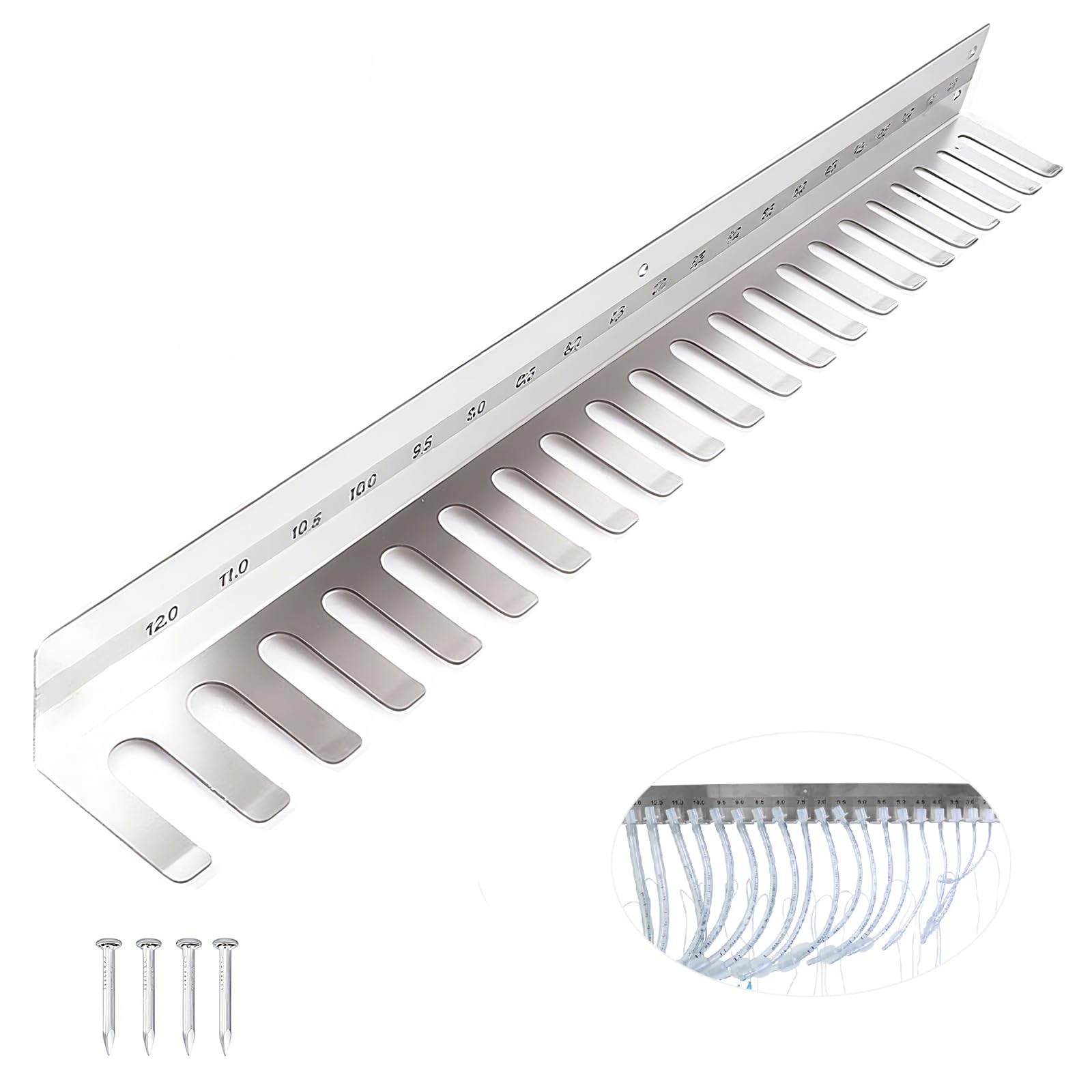 304 Stainless Steel Wall Hanging Frame，Intubation 22.05 Inch(2.0-10), Silver