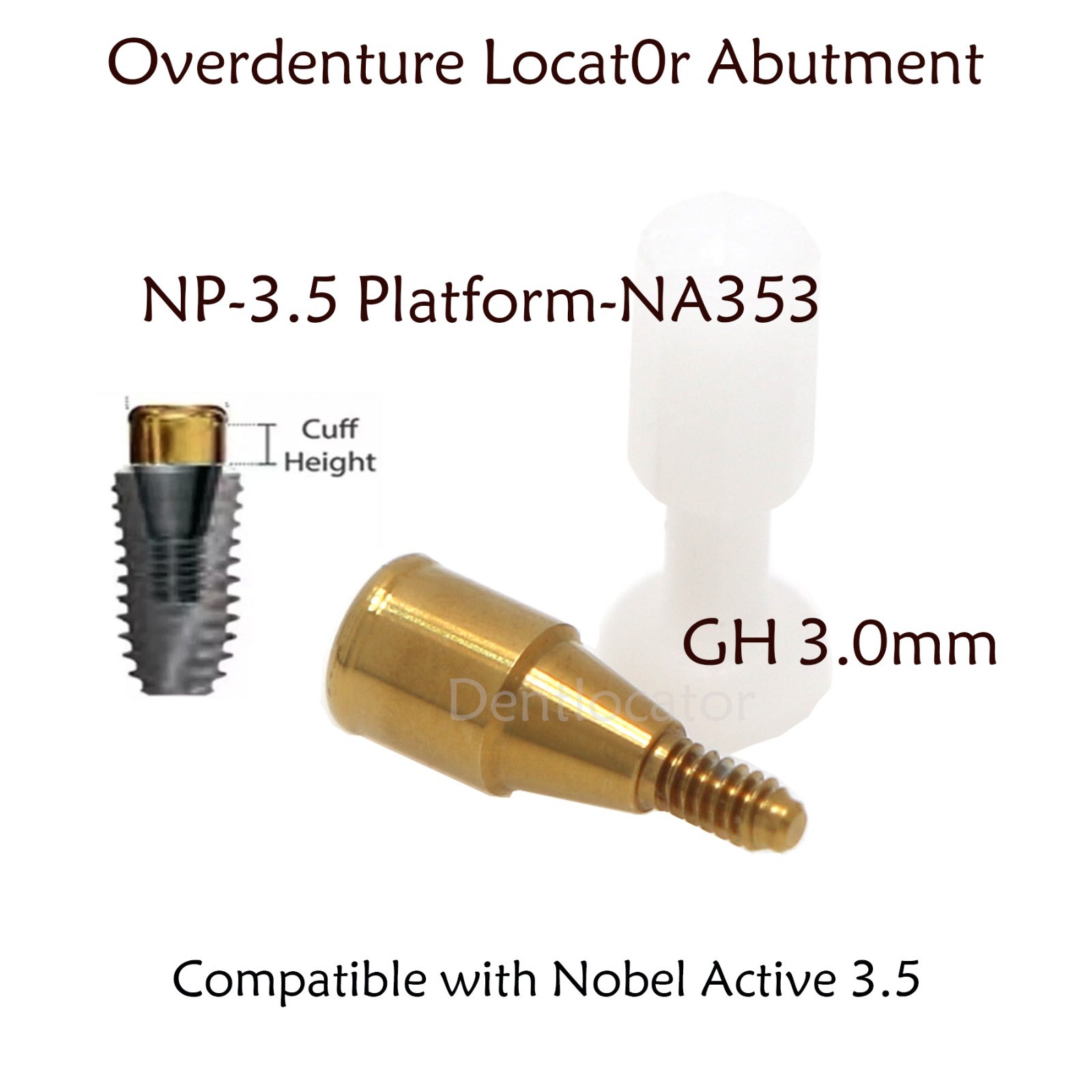 Locator Abutment for Nobel Active Biocare Conical Connection NP/RP 1-5mm Height