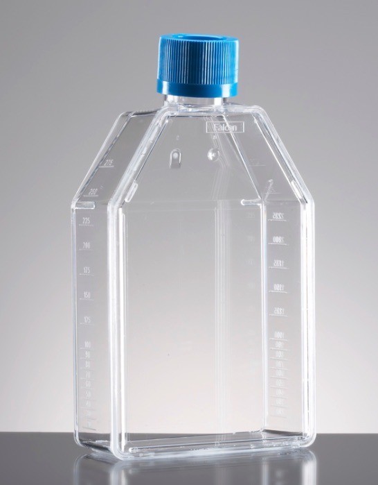 (60/Cs) FALCON 250mL 75cm² Tissue Culture Flasks Canted Neck Vented Cap 353136