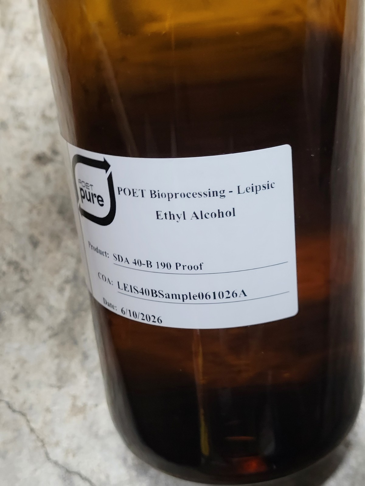Poet Pure Alcohol 190 – Proof Ethyl Alcohol (24 Oz.) Sample