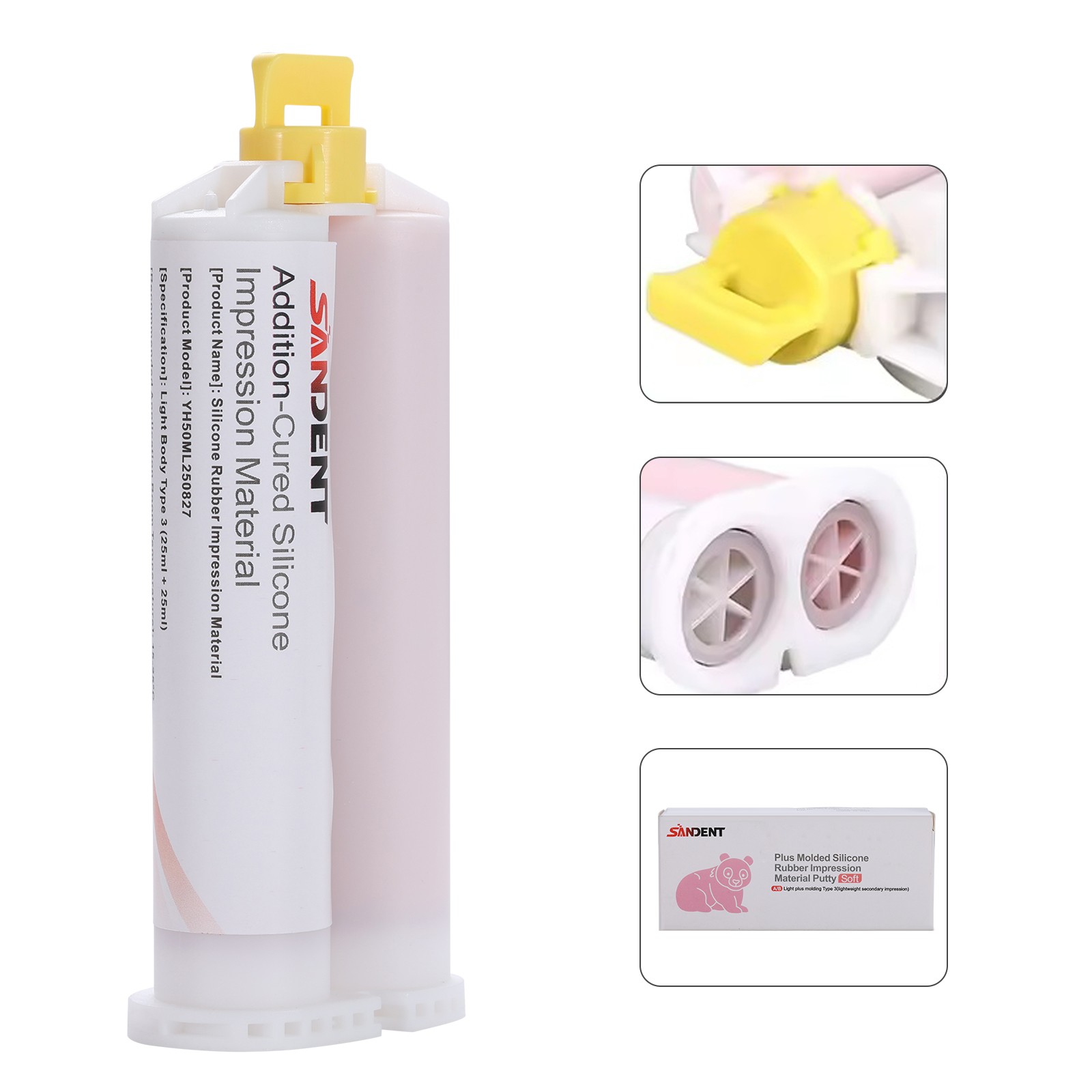SANDENT Dental Elastomeric Impression Material Fast Body Fast Set Type 5 Tips