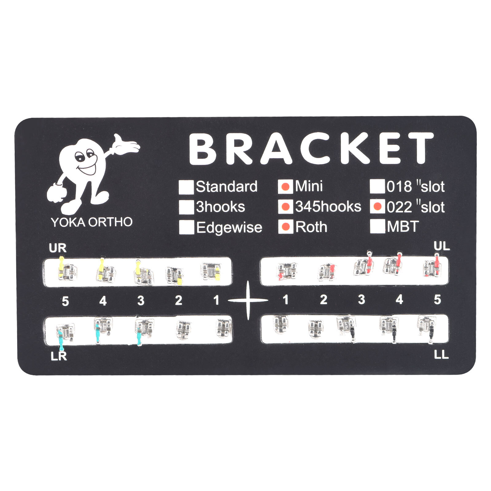 20pcs/pack Metal Dental Orthodontic Brackets Braces Mini-MBT/Roth.022 Hook 3 4 5