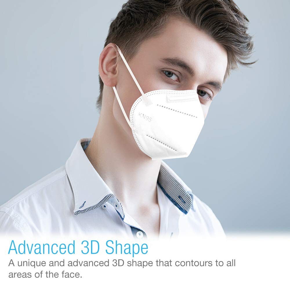 SUNCOO Protective KN95 Face Mask – 20 Pack, 5 Layers Cup Dust Mask Protection