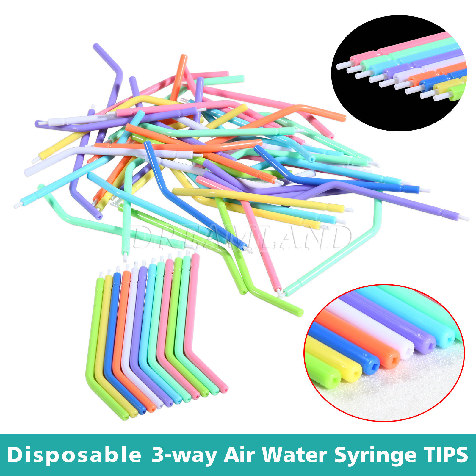 1000pcs Dental 3-Way Air Water Syringe Tips Disposable Spray Nozzles Tips