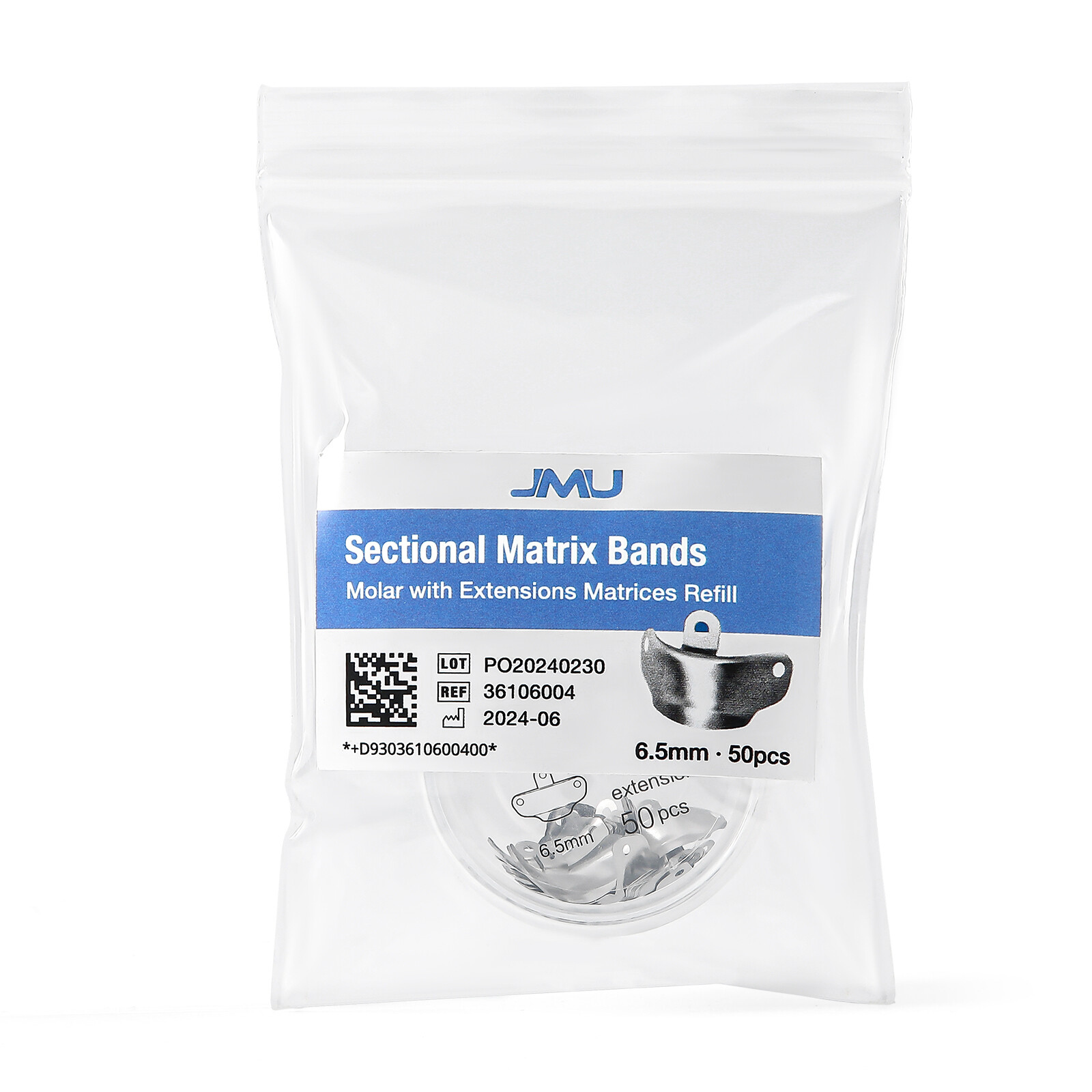 JMU Dental Sectional Contoured Matrix Bands Deciduous/Premolar/ Molar Matrices