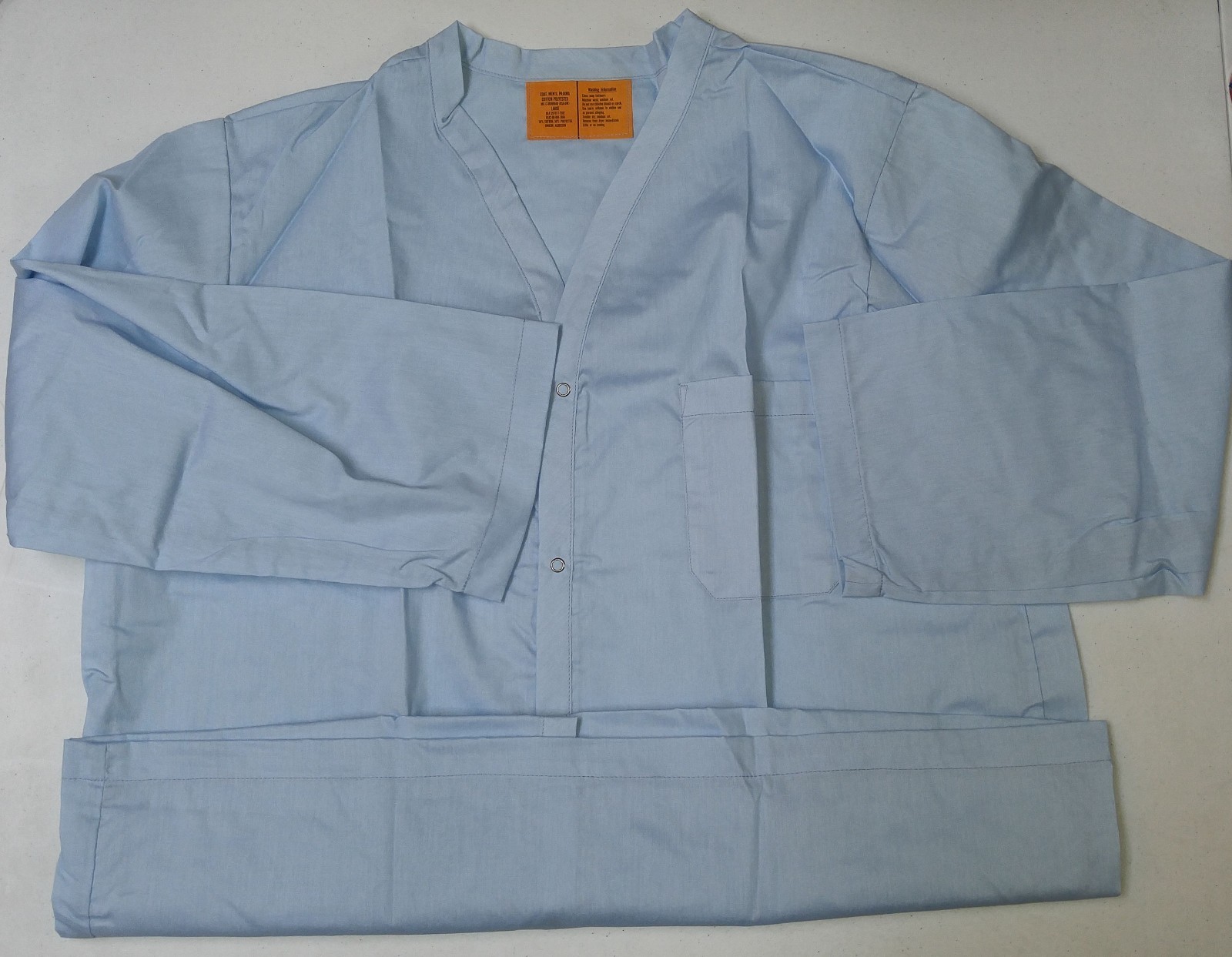 Unicor Men’s Large Light Blue Pajama Coat – NSN: (6532000811804)