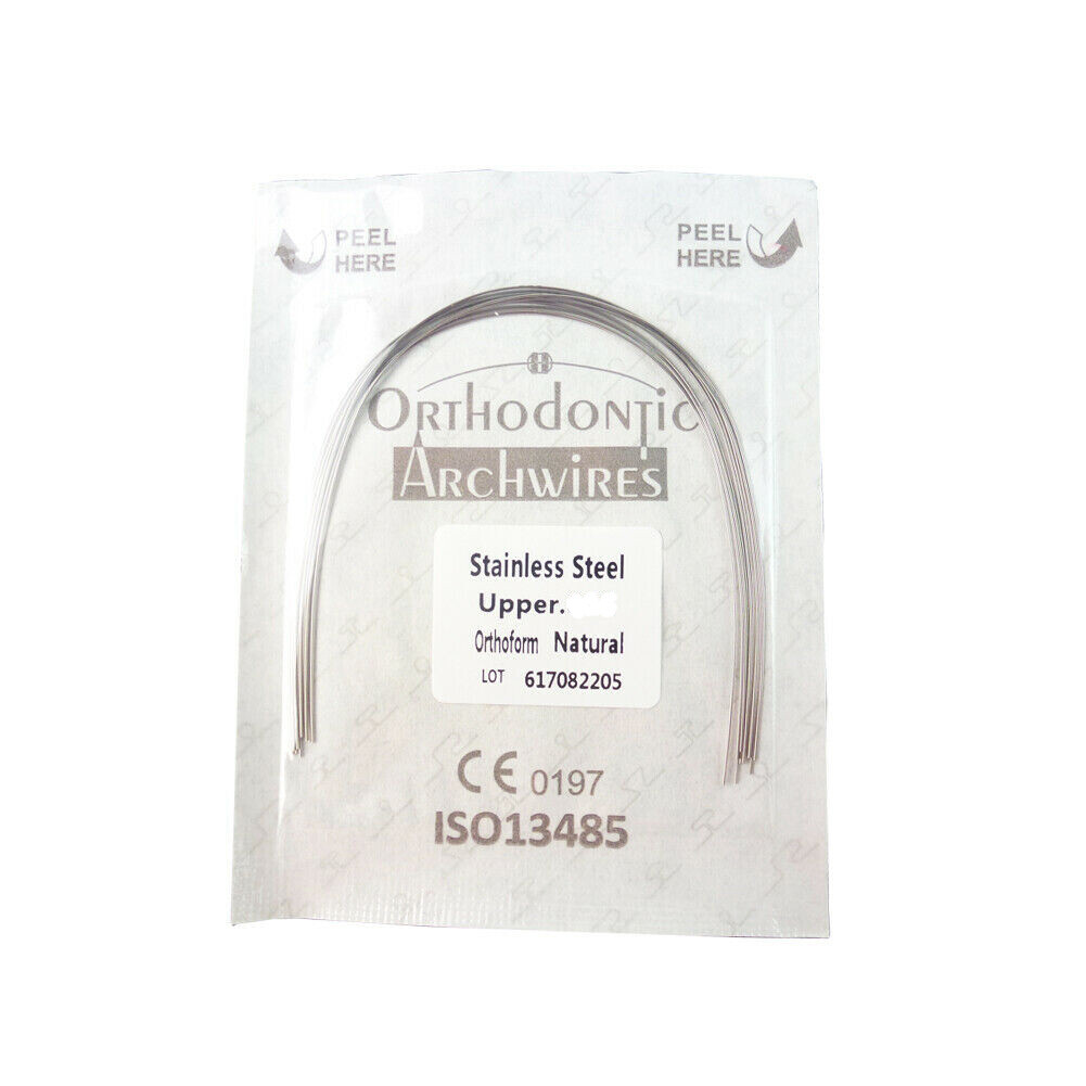 10Packs Dental Orthodontic Stainless Steel Rectangular Arch Wire Natural Round