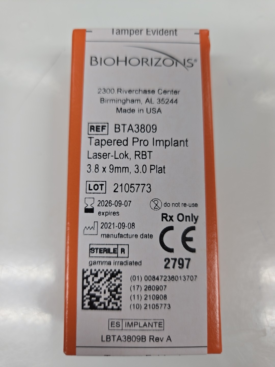 New BioHorizons Tapered Pro Implant – 3.8 x 9mm