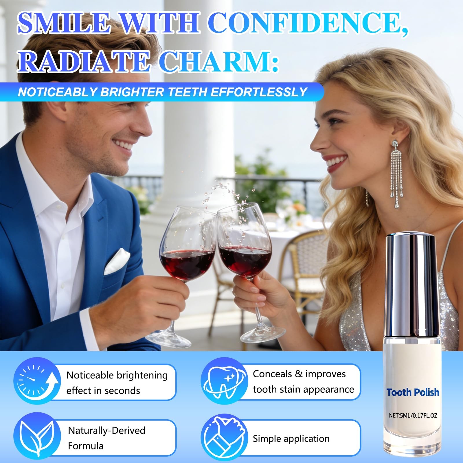 Tooth Paint, Polish, Instant White 0.09 Fl Oz (Pack of 2), 1 Pcs