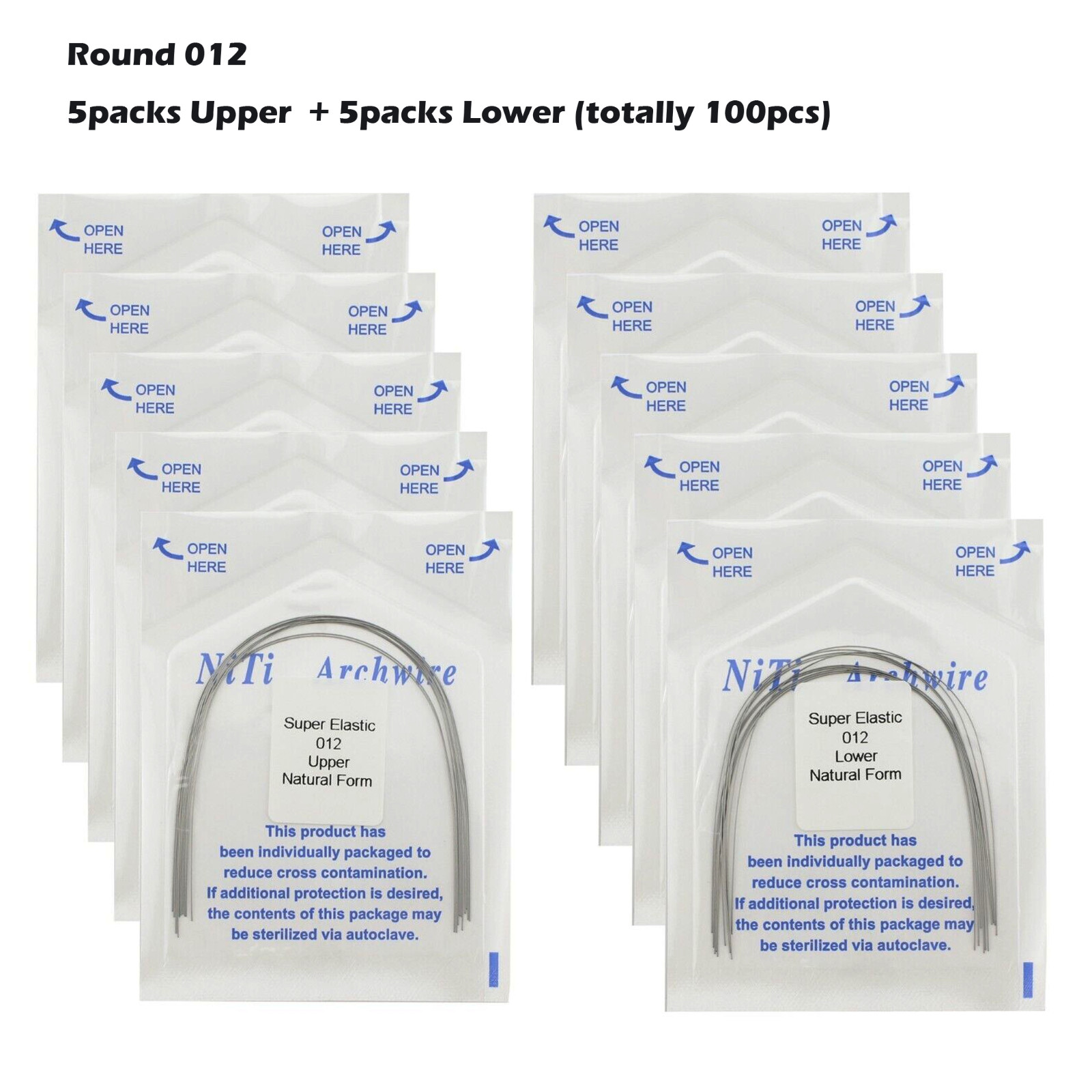 100PCS Arch Wire Orthodontic Niti Natural Ovoid Form Arches Round Rectangular