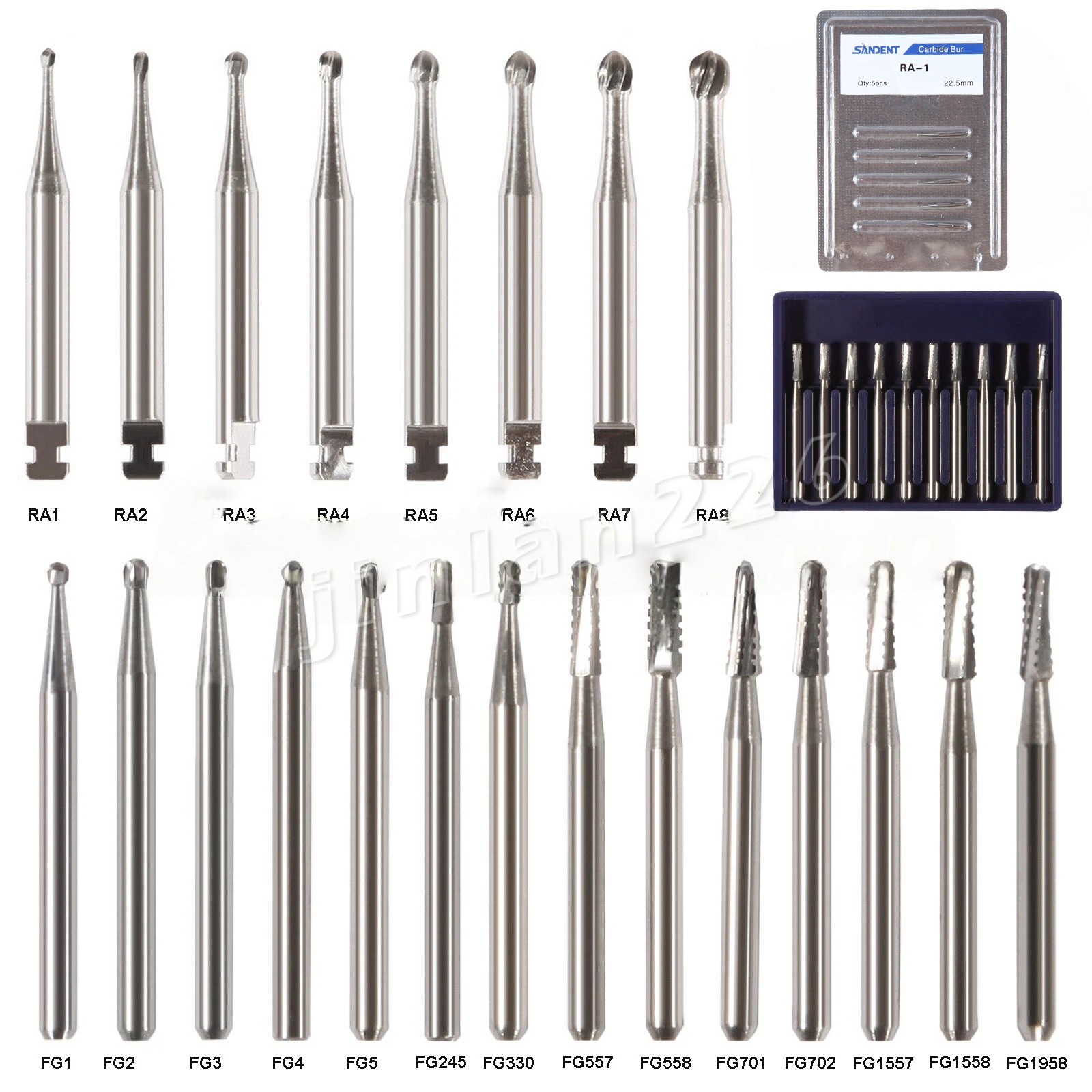 Dental Carbide Burs for High Speed Handpiece, Round Cone Burs FG RA