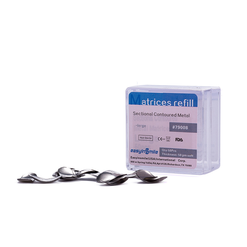 50Pcs Dental Matrices Bands Sectional Contoured Metal Matrix bands soft S/M/L US