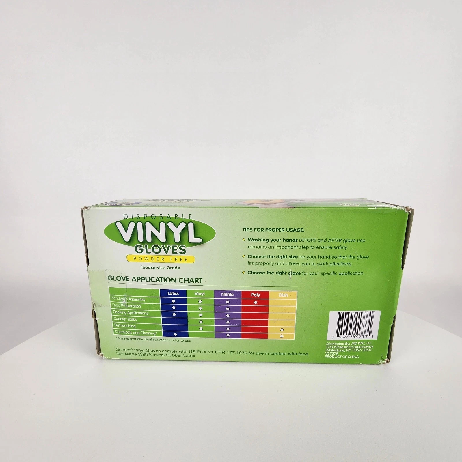 100 Sunset Vinyl Gloves Powder-Free Food service Disposable Latex Nitrile Free L