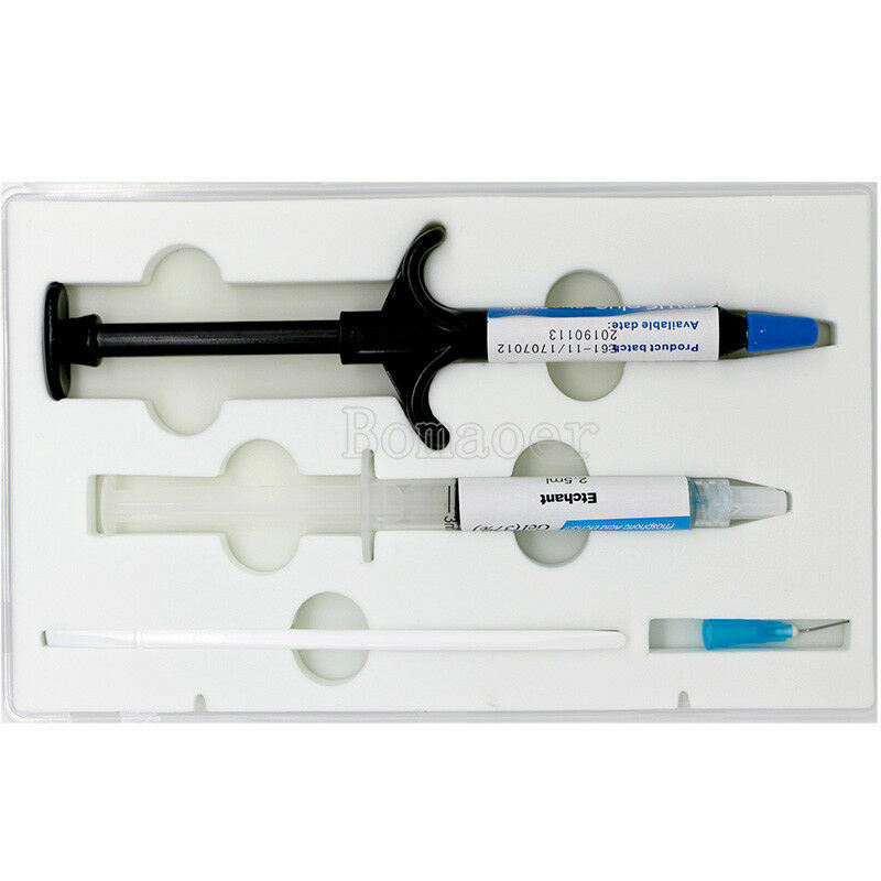 CE Dental Orthodontic Adhesive Curing Light Adhesive paste in syinges blue glue