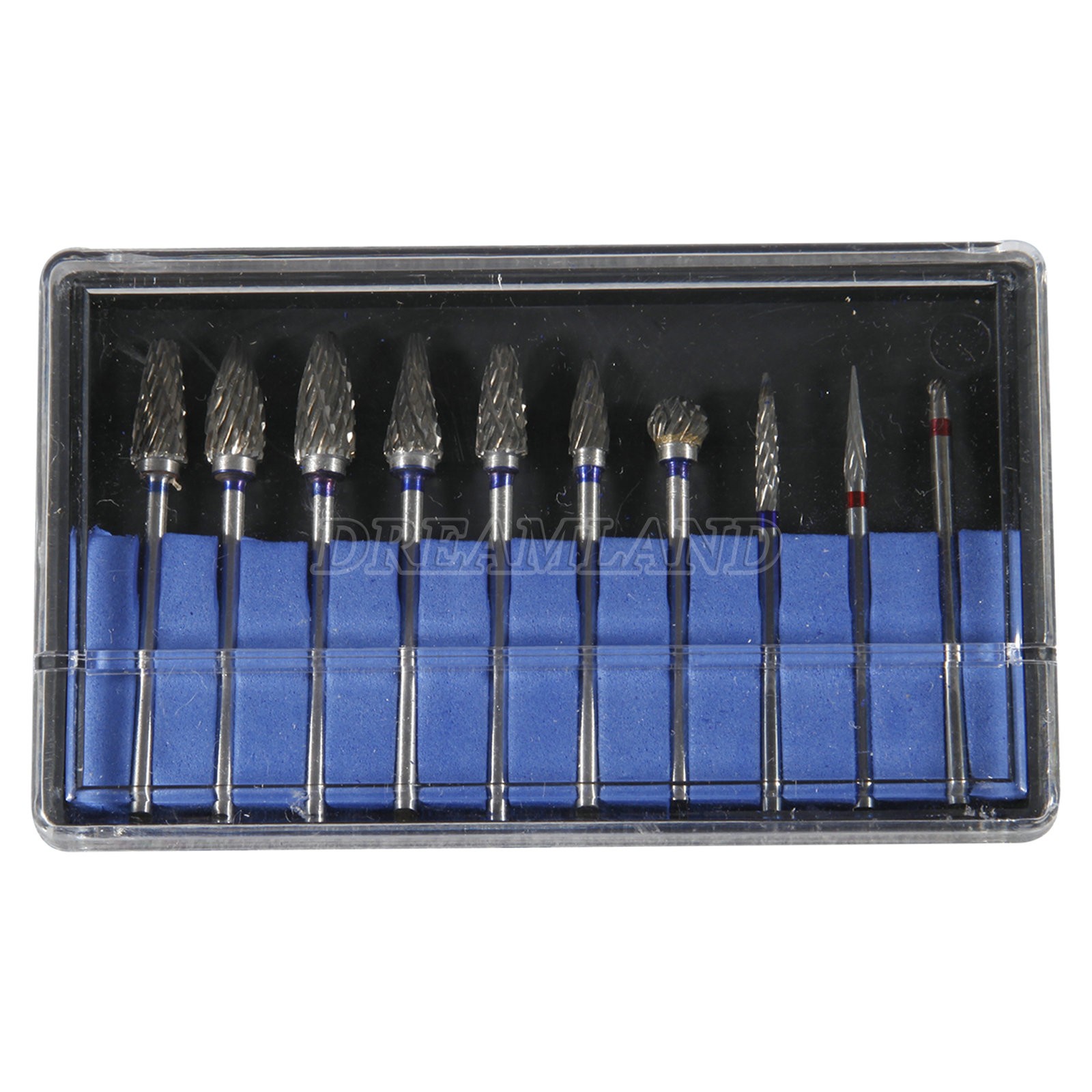 10pcs/1Box Dental Burs Acrylic Polisher Drills Burrs Tungsten Carbide Steel HP