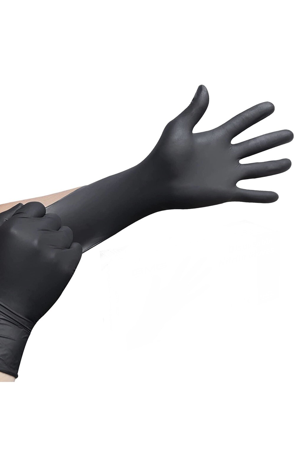 Disposable Nitrile Gloves Industrial / Medical Black Latex & Powder Free BluZen