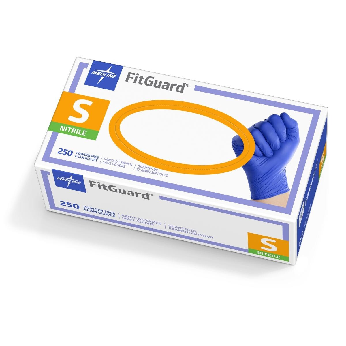 Nitrile Small Powder-Free Exam Gloves, Medline FitGuard Case of 2500ct (SMALL)