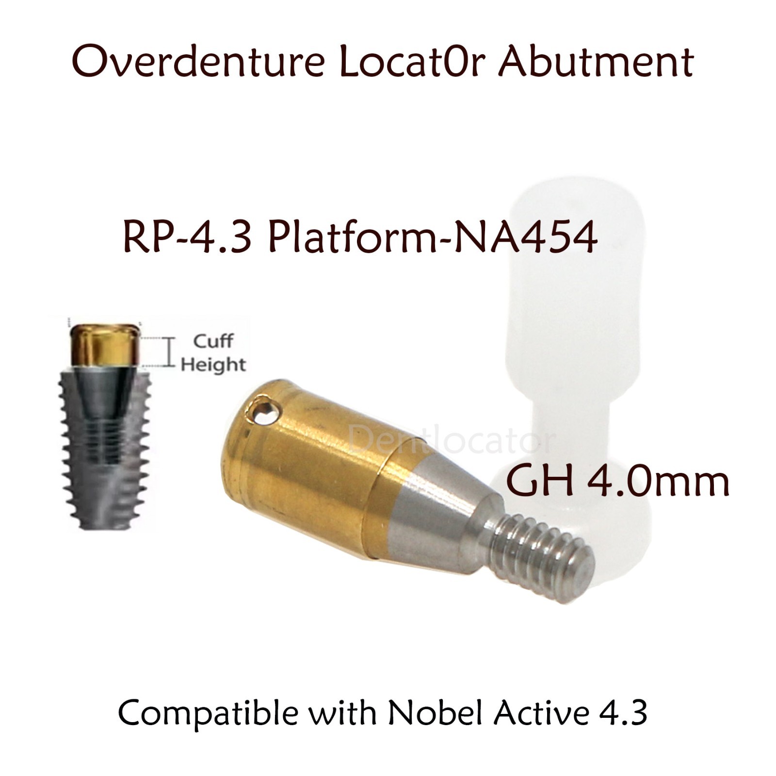 Locator Abutment for Nobel Active Biocare Conical Connection NP/RP 1-5mm Height