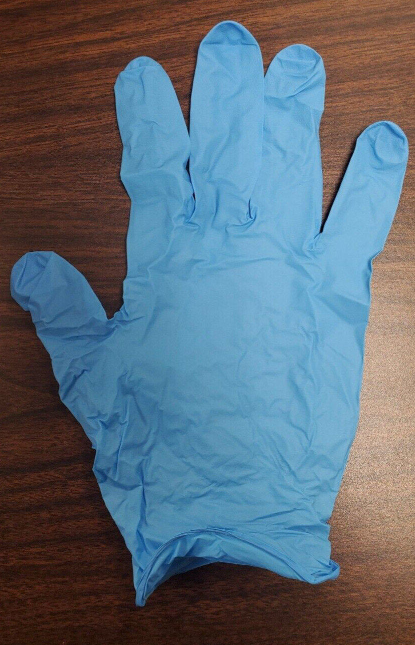 NITRILE GLOVE, POWDER FREE, FINGER TEXTURED, BLUE LARGE CS/1000