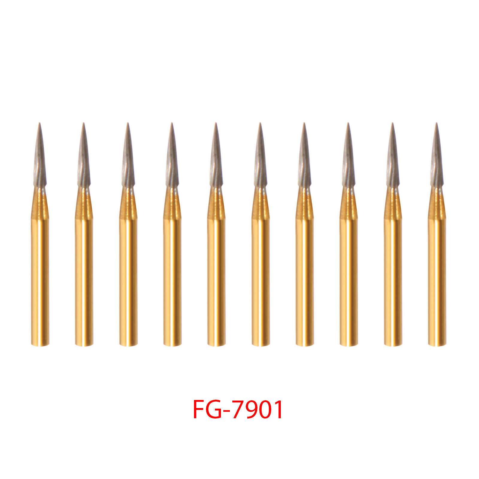 10 Pcs Dental Tungsten Carbide Trimming & Finishing Burs Drill Smooth FG 7901