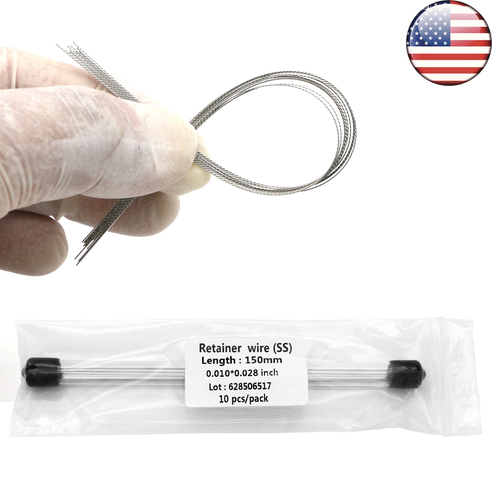 10 Pcs Dental Orthodontic Flat Strand Lingual Retainer Wire .010″x.028″