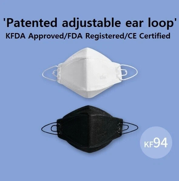 Pack of 10 BOTN Adjustable KF94 Korean Face Mask Made in Korea Dust Covers Large
